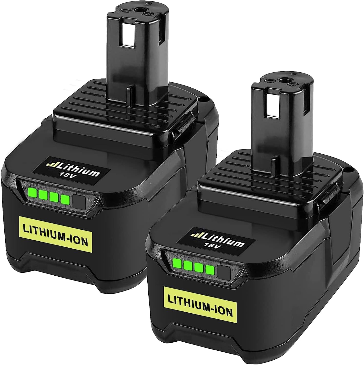 2 Pack 18V Replacement Battery Compatible with Ryobi P108 RB18L50 RB18L25 RB18L40