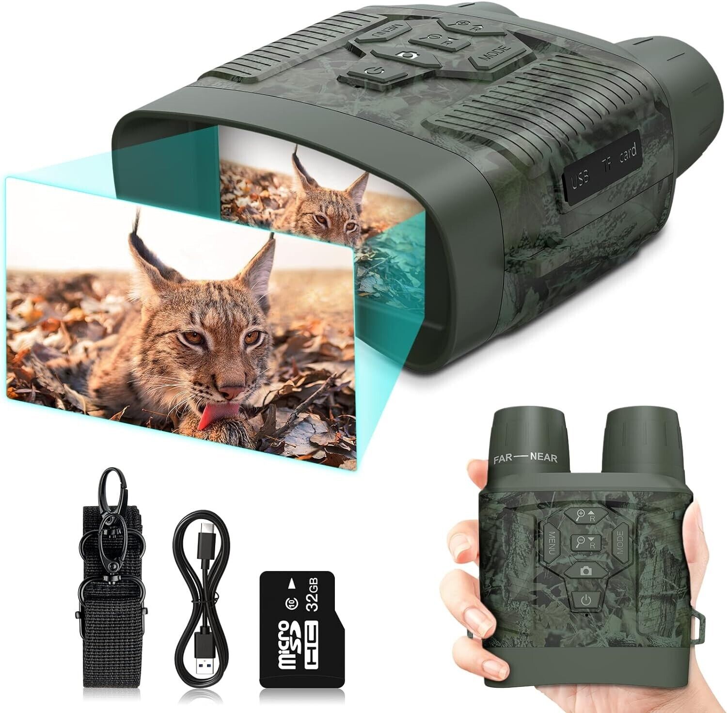 Night Vision Goggles 4K, Cozion HD Digital Infrared Night Vision Binoculars