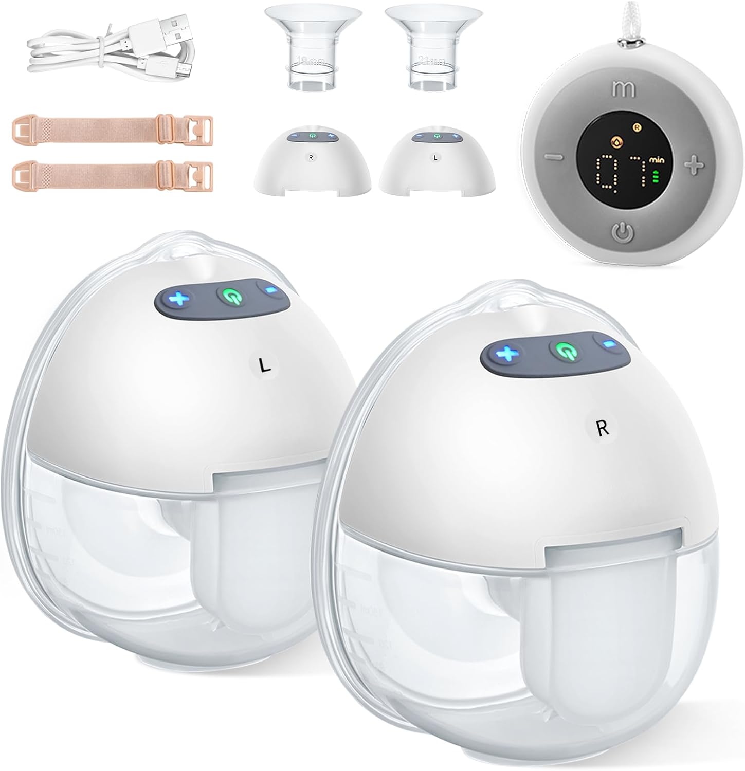 POTEUM Breast Pumps Double Electric, 2 Mode & 9 Levels, Antibackflow LCD Display