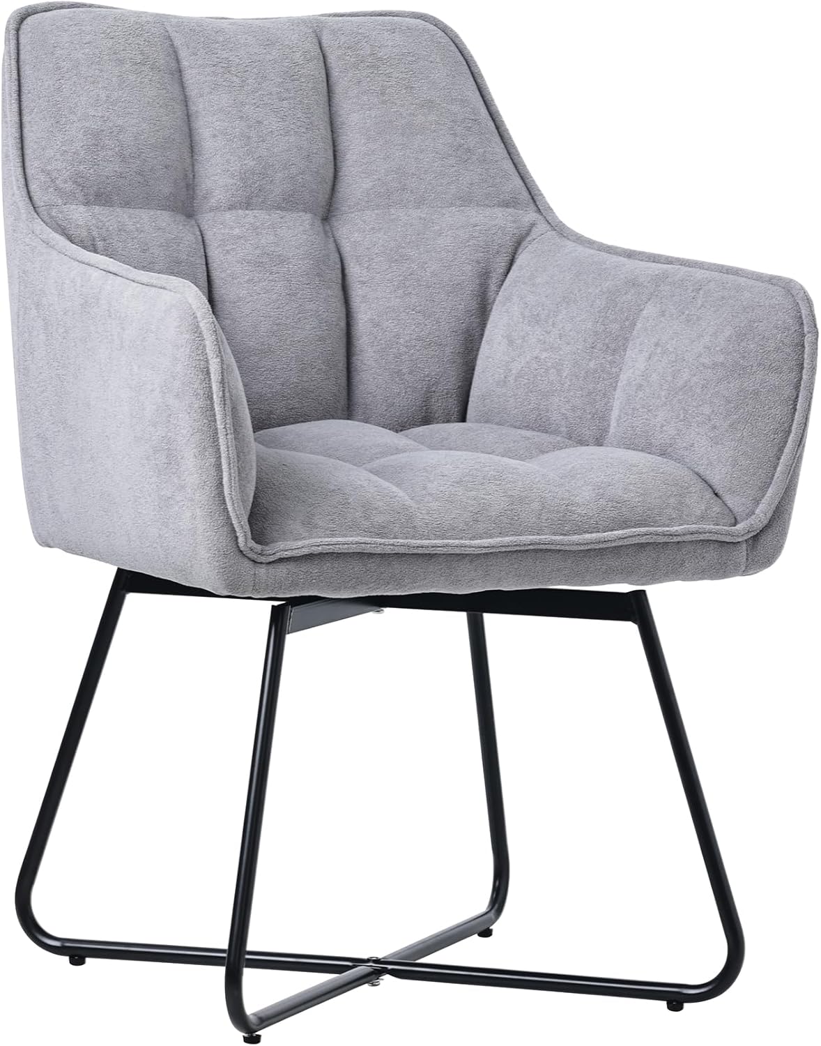 J.C.UP Modern Accent Chair, 360 Swivel Tub Chair, Metal Legs, Soft Upholstered