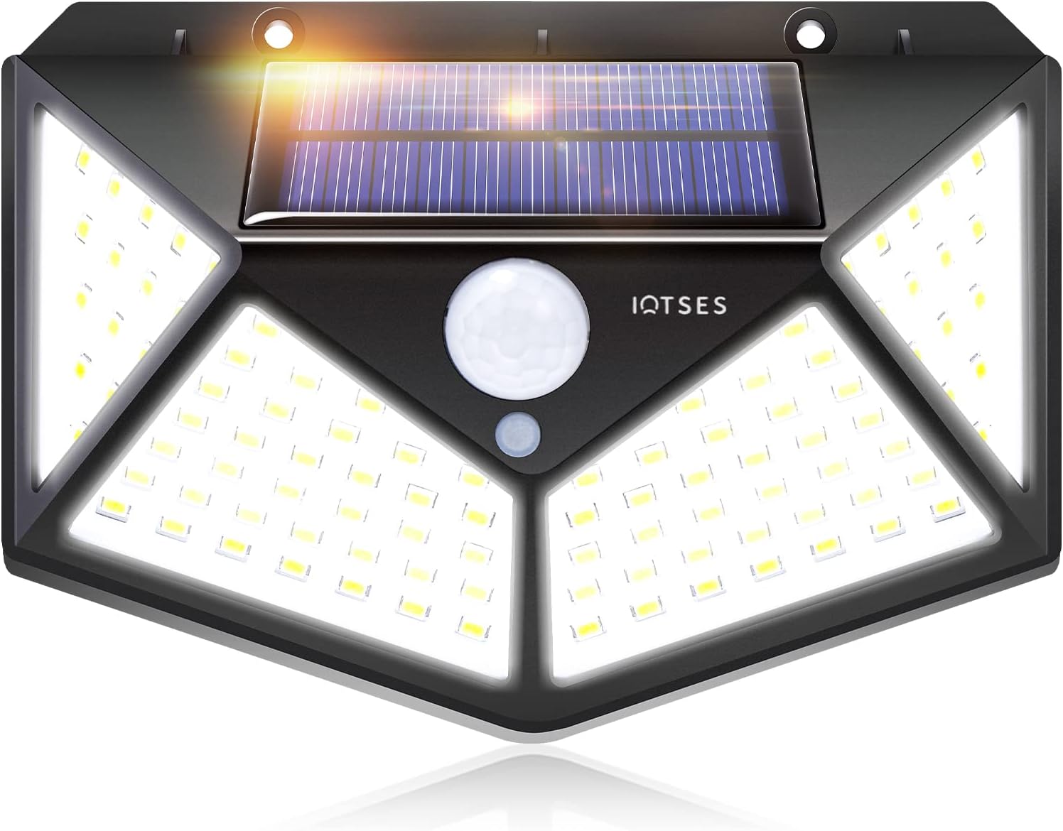 Outdoor Solar Security Lights, 100 LED's, 270\u00b0 Wide Angle, Waterproof (1 Pack), IOTSES