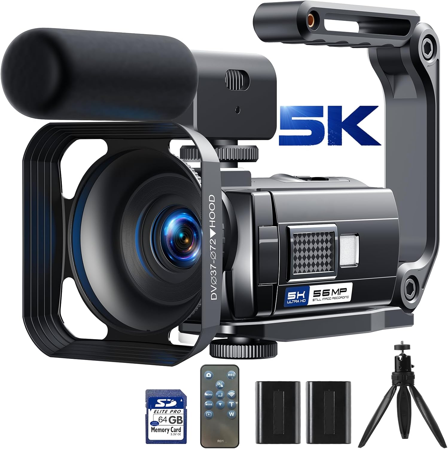 Camcorder Video Camera, 5K 56MP WiFi 3'' 270\u00b0 Rotatable Touchscreen