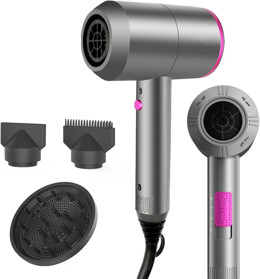 Ion Hair Dryer Powerful Quick Drying Ionic Hairdryer, 3 Modes, Cool Shot Button, BANNILU