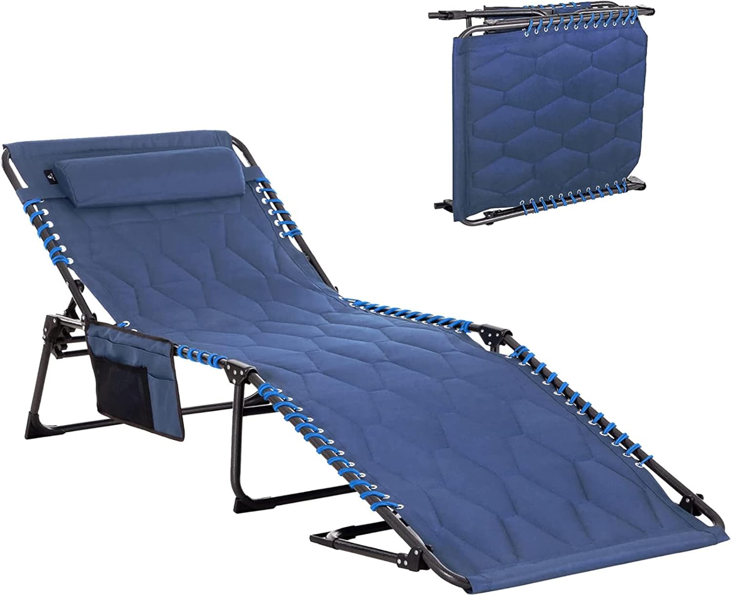 Portable Folding Camping Chair Sunlounger Bed, Padded Comfy Heavy Duty, ALPHA CAMP
