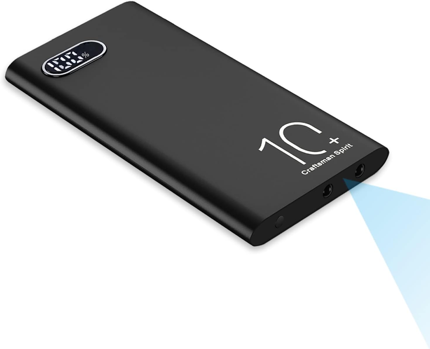 Jiyibidi 1080P WiFi Security Camera Power Bank with Motion Detection, Night Vision and Smart LED Light Digital Display