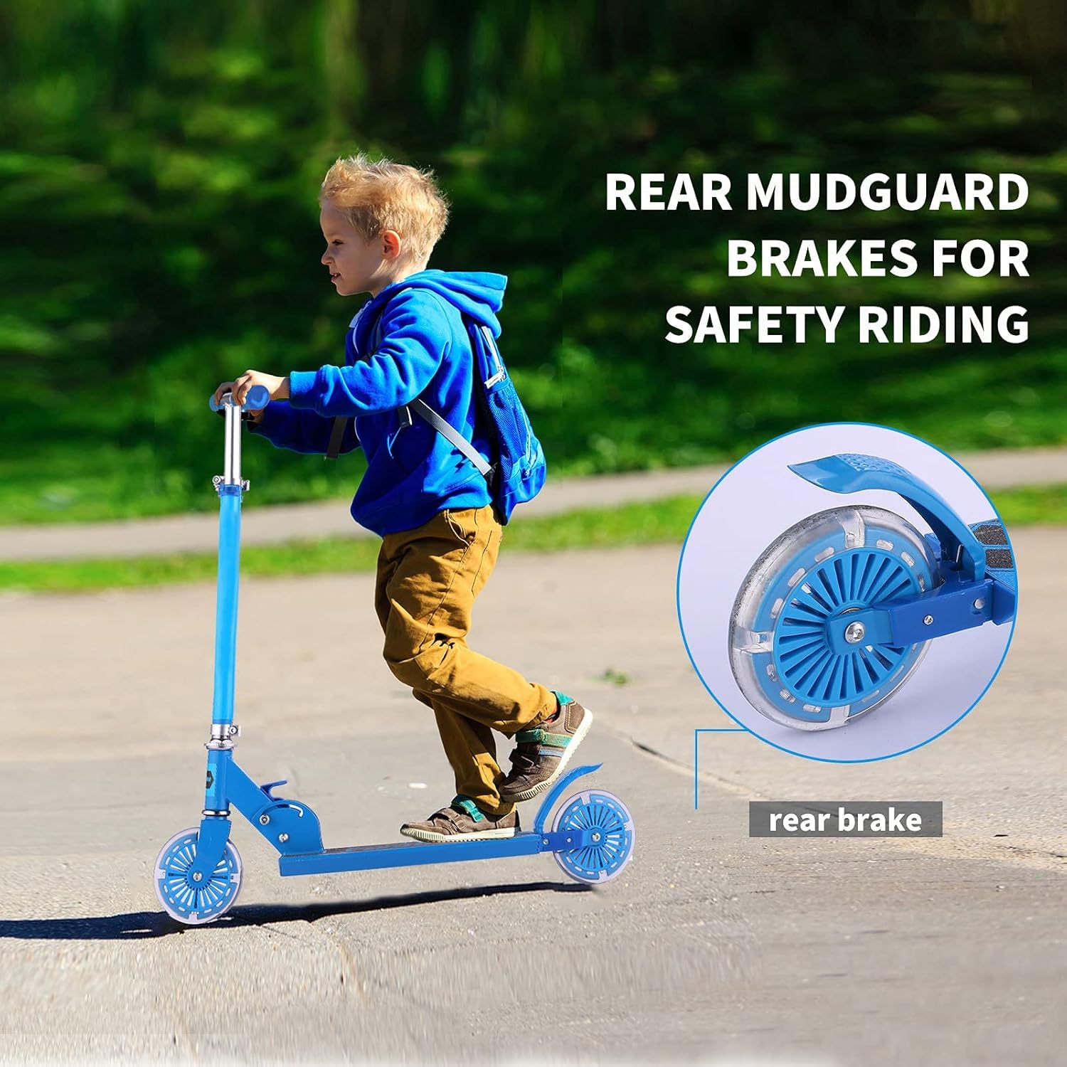 Fonte foldable Kick Scooter,  Age3+ , Light Up Wheels Scooter, Adjustable Handlebars