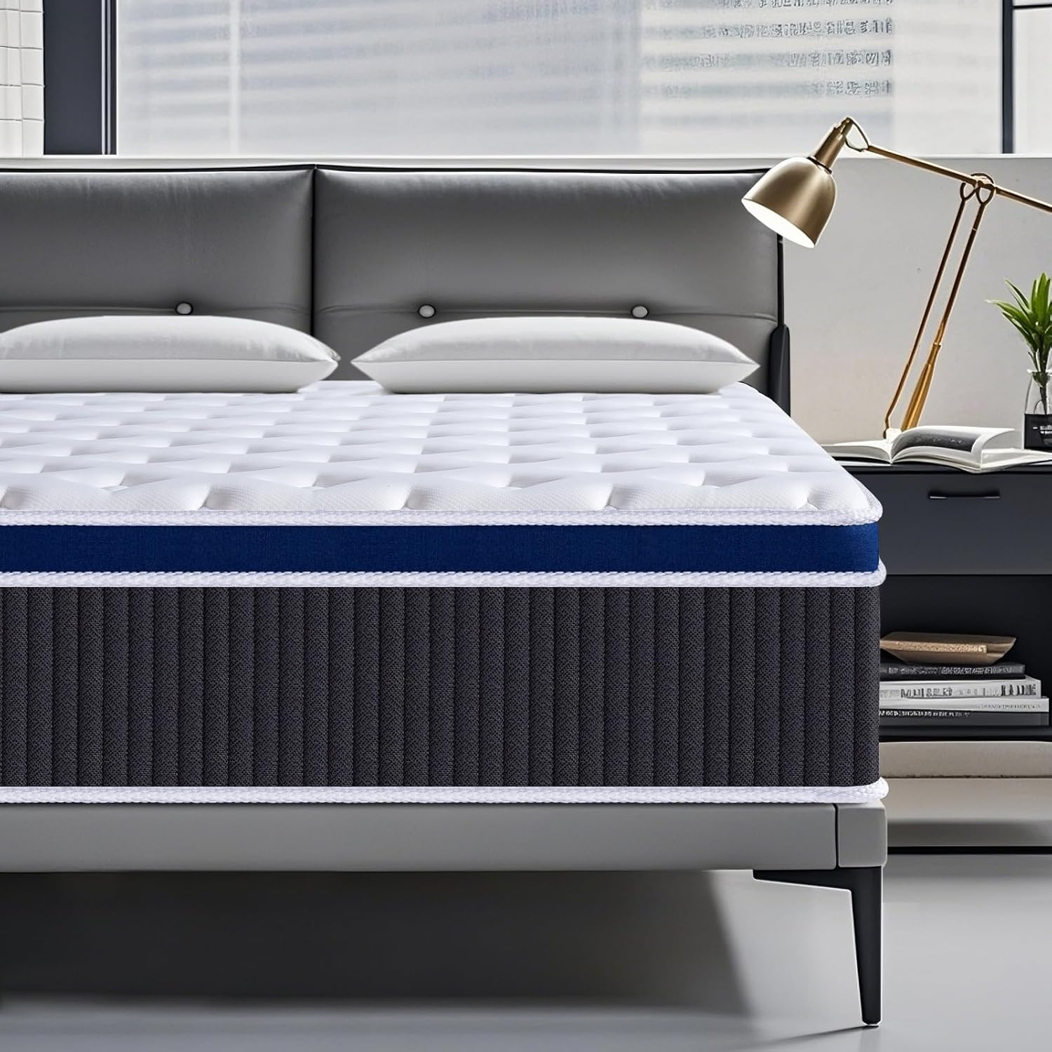 3FT Hybrid Single Mattress, 10.6 Inch Medium Firm Hybrid Memory Foam and Springs  90x190x27cm SEZMOONSI
