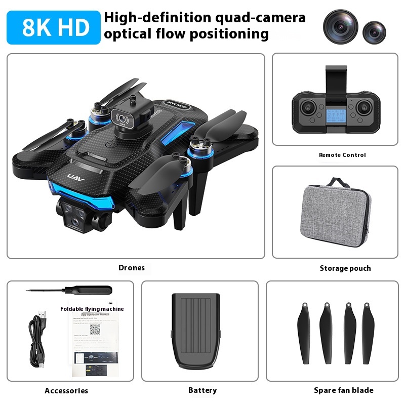 Brushless Mini Drone Quadcopter, Obstacle Avoidance, Intelligent Following, 360 roll, Obest DL21