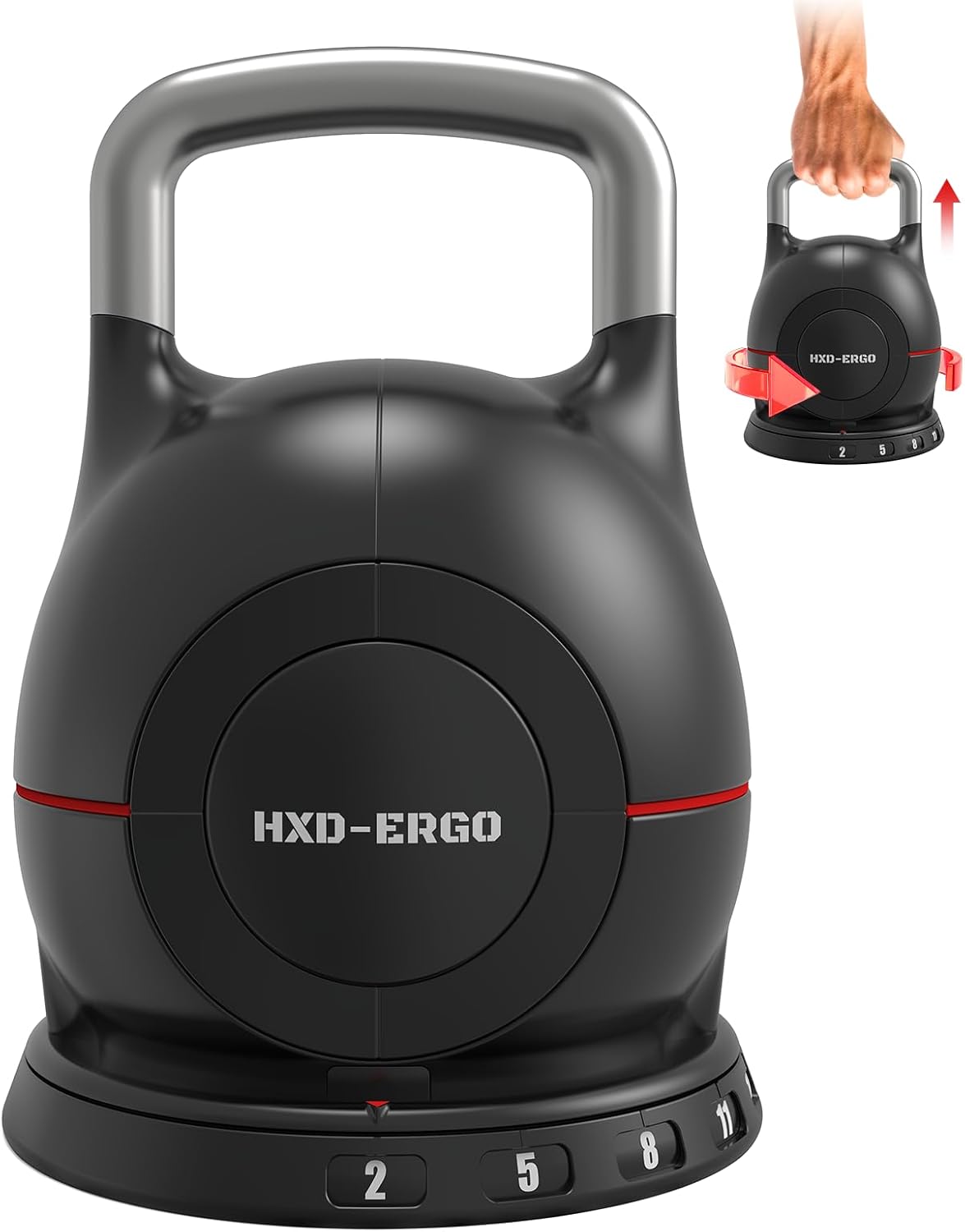 Adjustable Kettlebell Set 7 in 1, 10-20kg Solid Aluminum Kettle Bells with Handle, Home Gym, Fitness Weight Lifting Strength Training