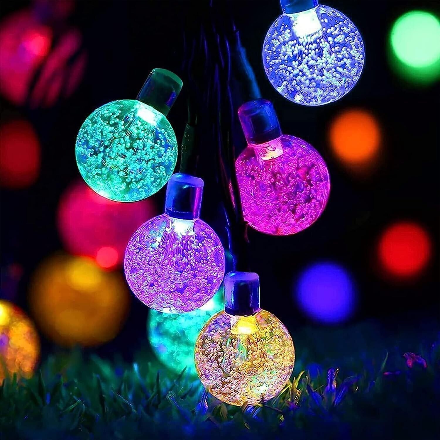 Lezonic Solar Fairy Lights Outdoor Waterproof, 50LED Solar Garden Lights, 8 Mode