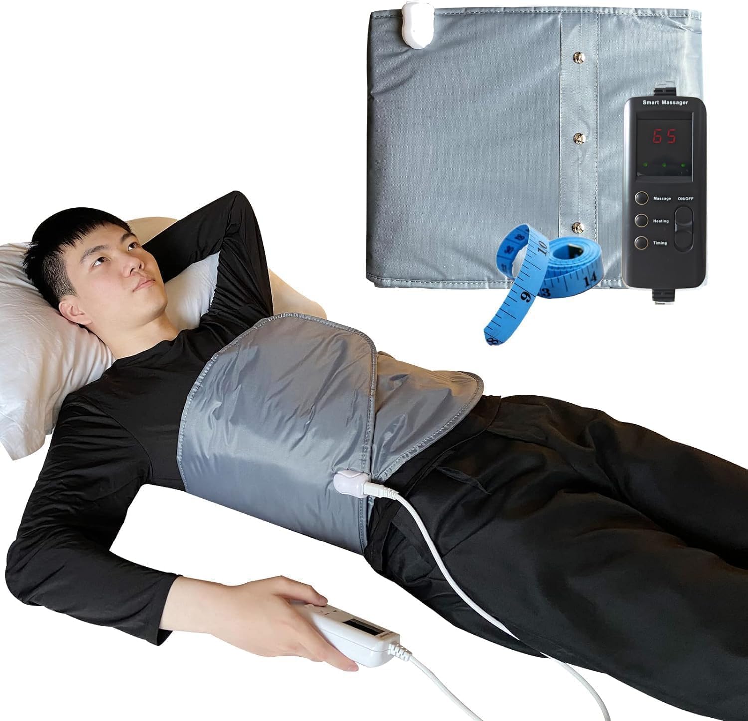360\u00b0 Heat Sauna Belt, Waist Vibration Massager, Fast Heating, Pain Relief