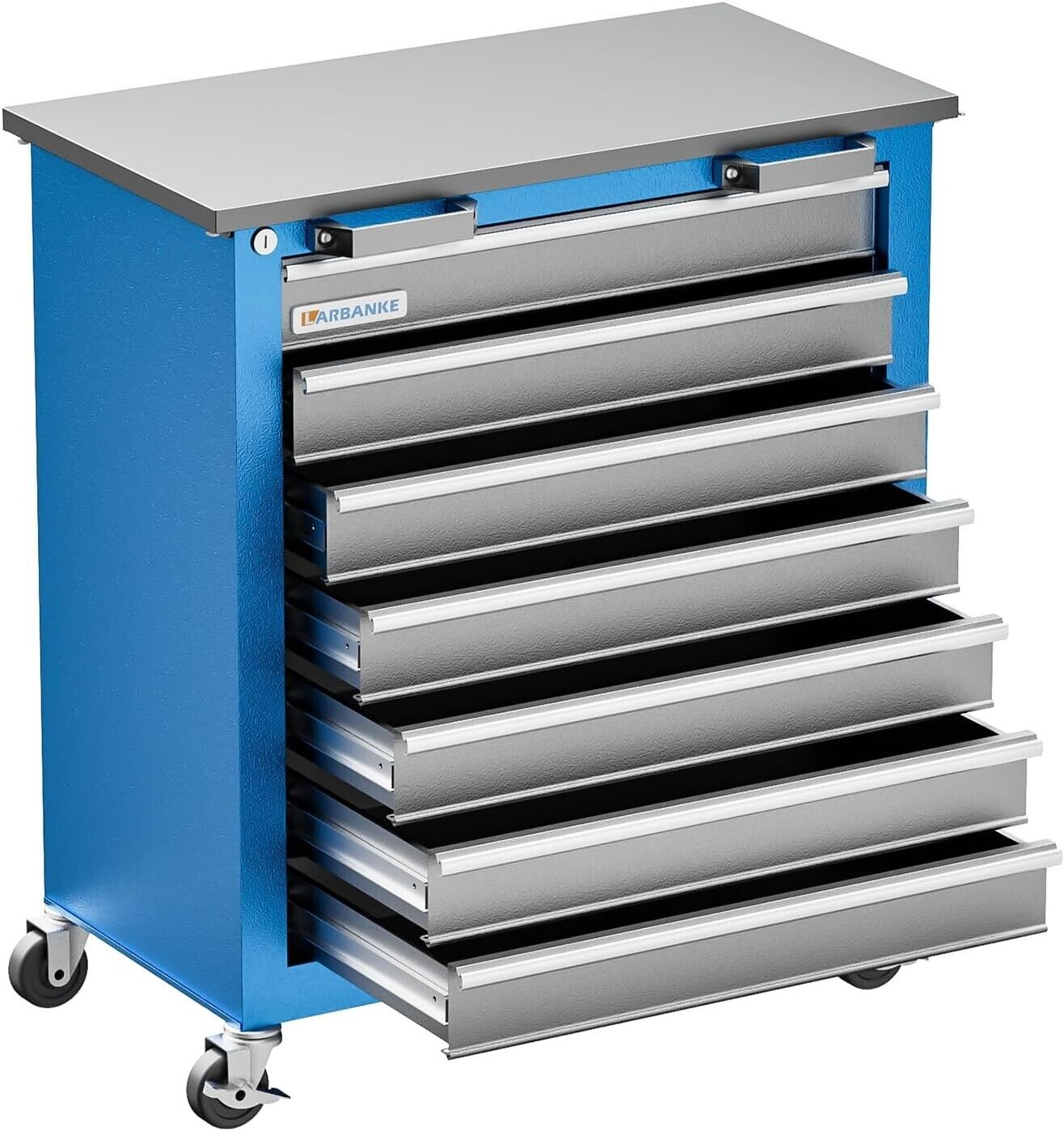 LARBANKE Tool Cabinet,7-Drawer Multifunctional Tool Cabinet,Tool Chest on Wheels