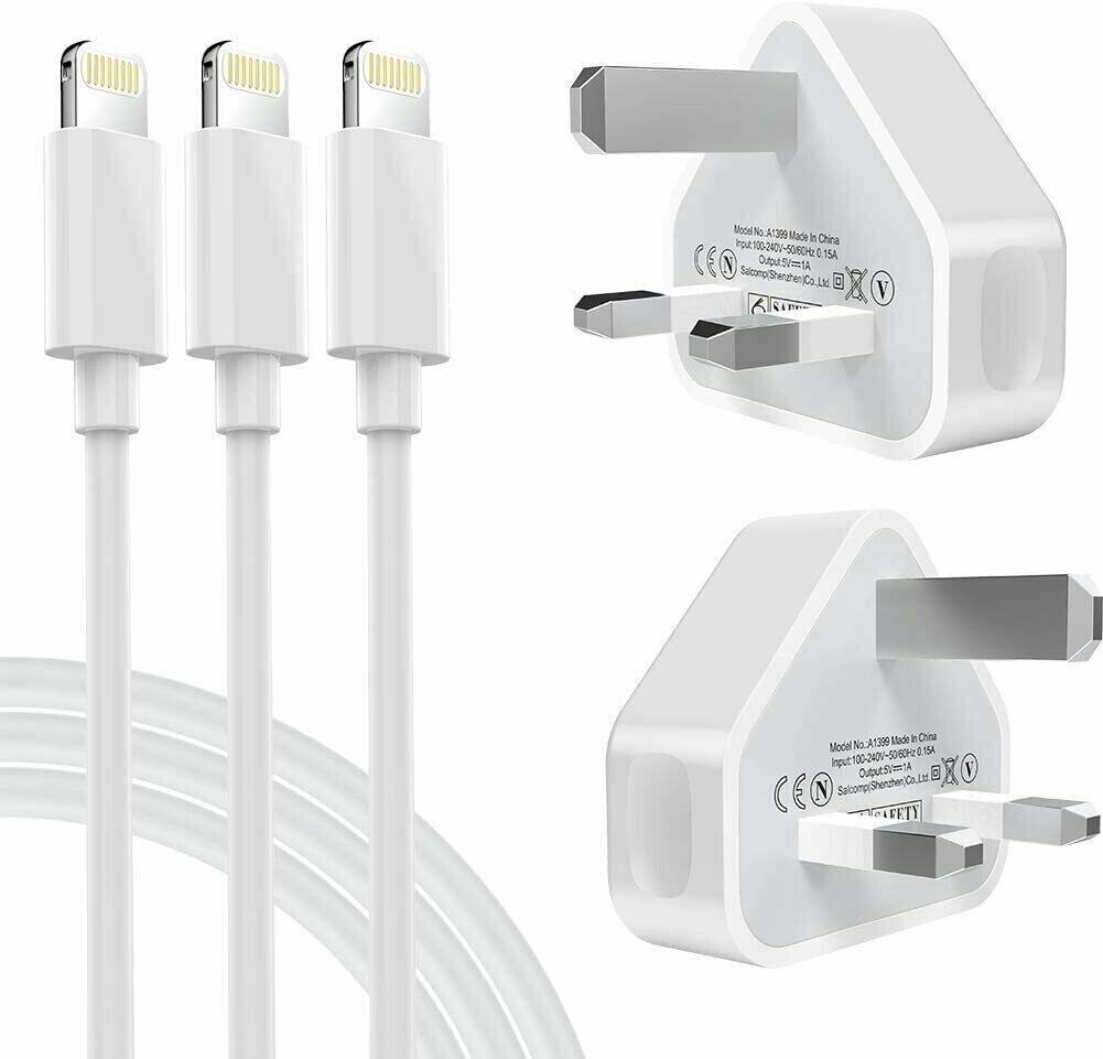 Phone charging plug, 3FT*3PACK Phone Cable and 2Pack USB Plug