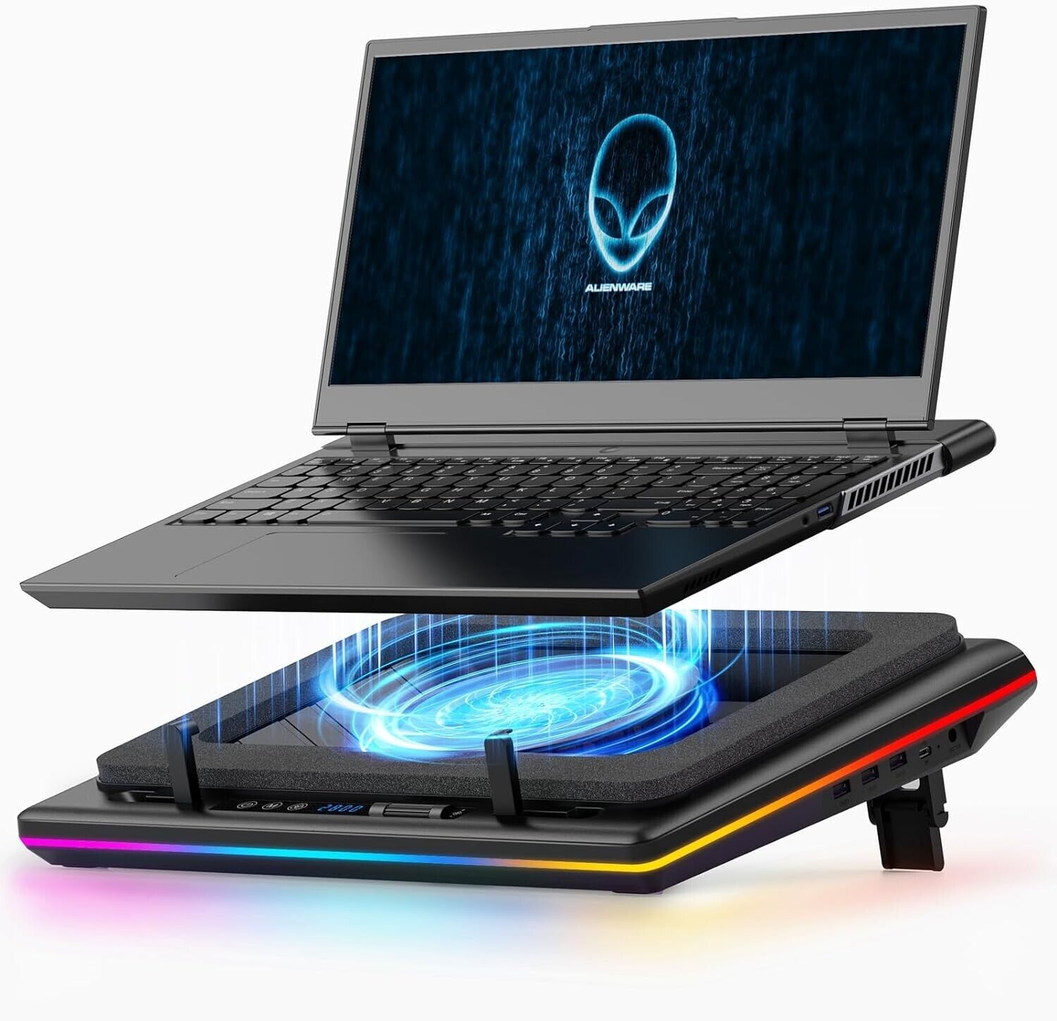 llano RGB Laptop Cooling Pad with Powerful Turbofan, Gaming  Cooler Radiator