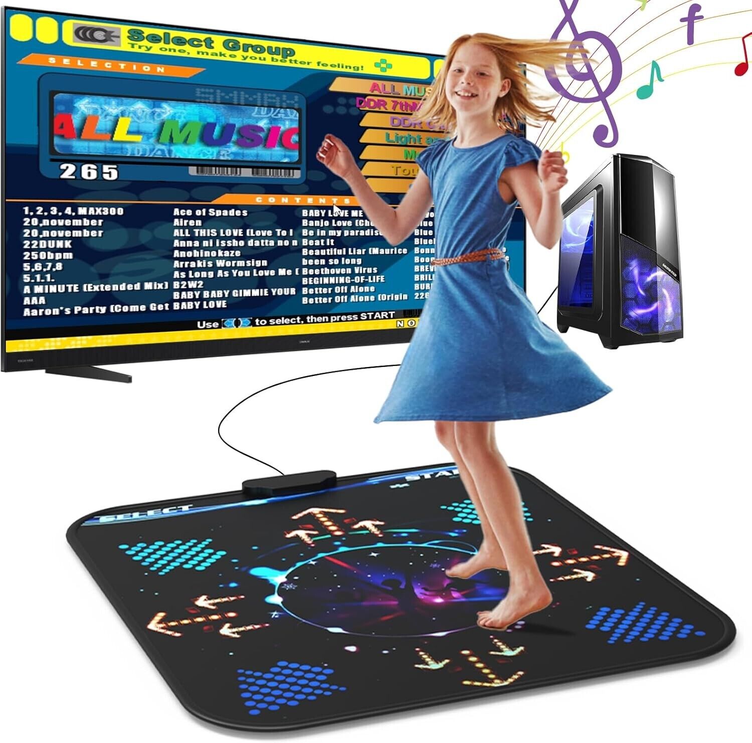 BEBAPOW USB Dance Mat for PC\/Computer, Upgraded Dance Pad for Exercise & Fitness