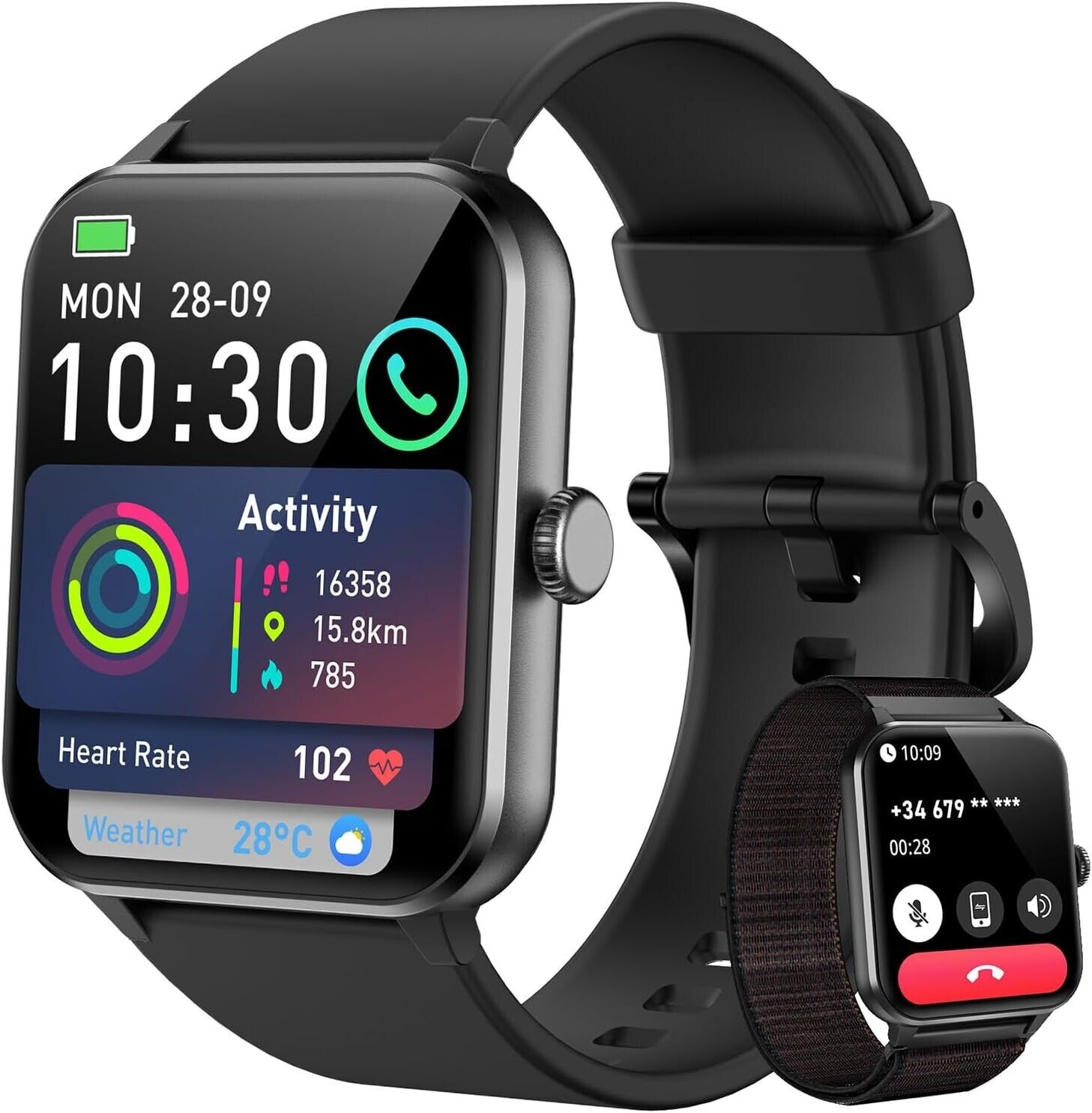 Blackview Smart Watch for Men Women - Answer\/Make Calls, AI Voice, 1.85\" Fitness