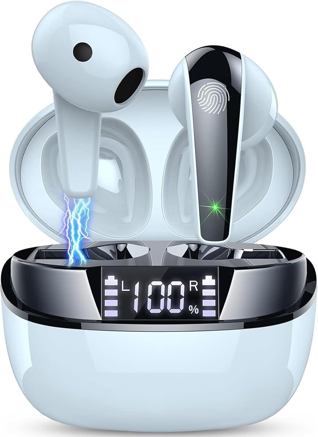 Romoke Wireless Earbuds, Bluetooth V5.3 Headphones, Deep Bass Stereo Ear Buds