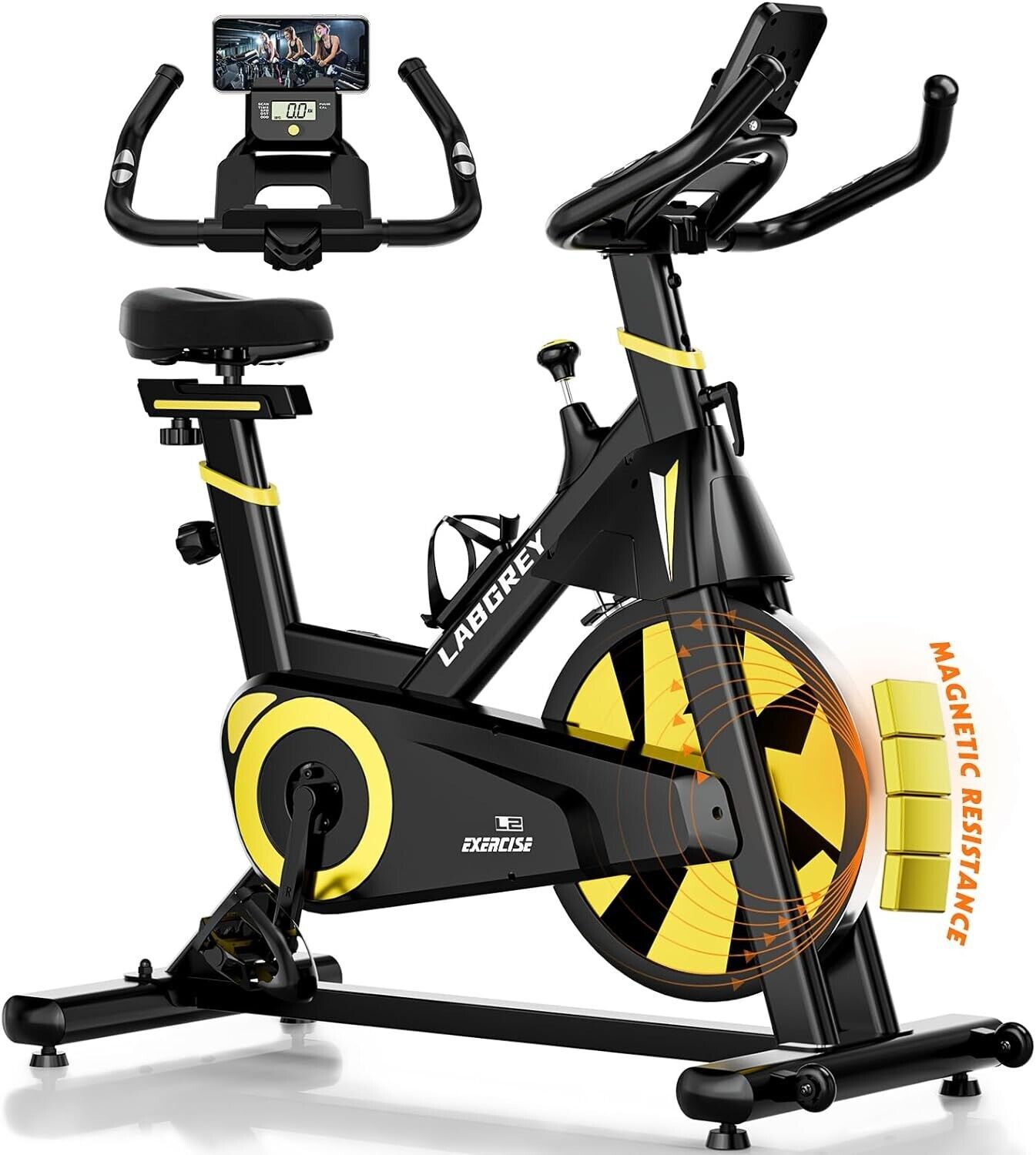 Labgrey Exercise Bike Magnetic Resistance Indoor Cycling Bike Stationary Cycle