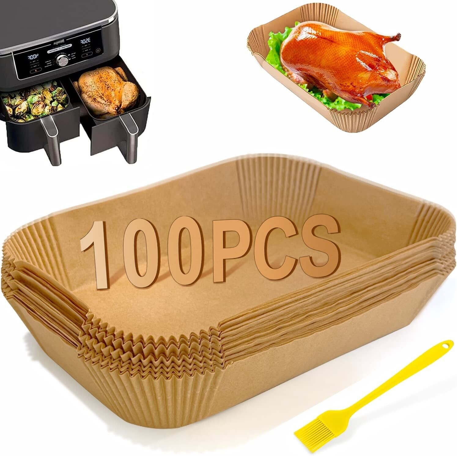 FEEZOM Air Fryer Disposable Paper Liners, Air Fryer Liners, 100PC