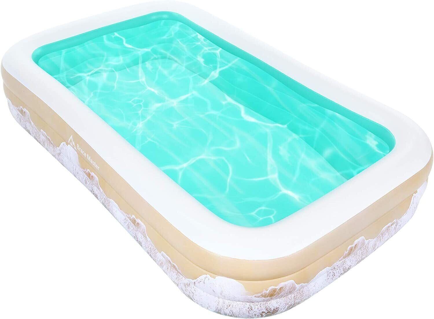 Inflatable Swimming Pool, 305cm x 182cm x 56cm, Blow Up Pool