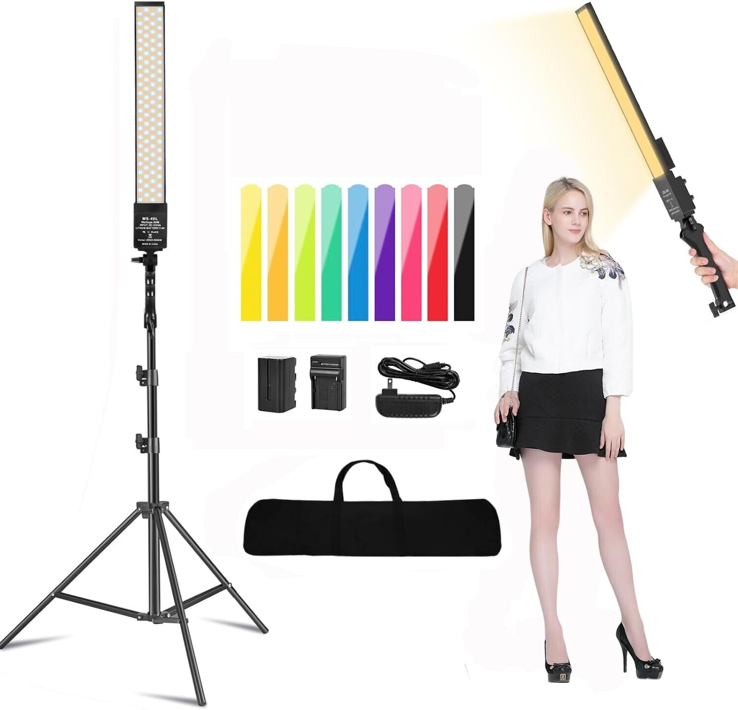 SEDGEWIN LED Video Light with Rechargeable Battery, Photography Lighting Kit 320