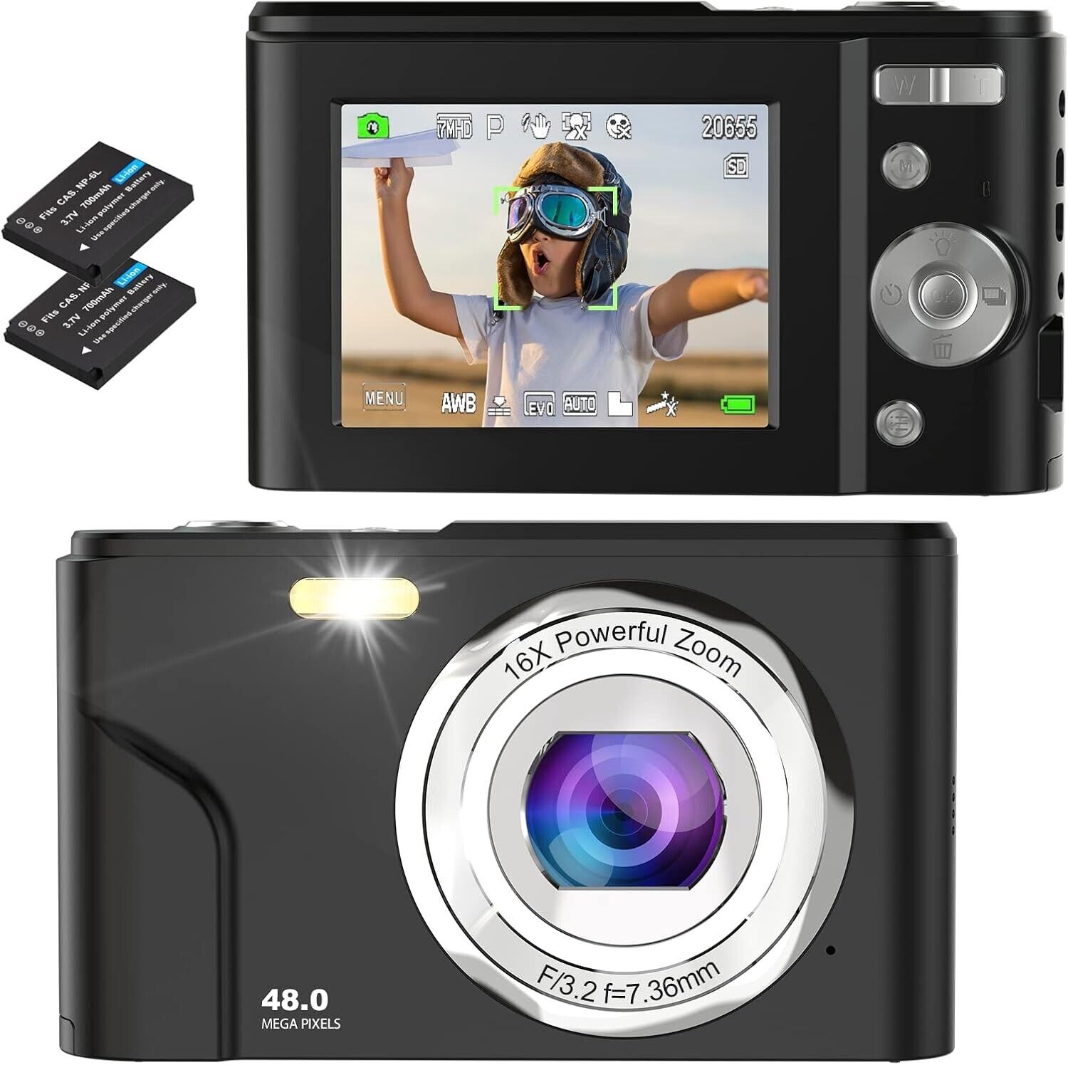 Camcorder Video Camera 2.7K 42MP 18X Digital Zoom Camera Recorder 3.0 Inch LCD