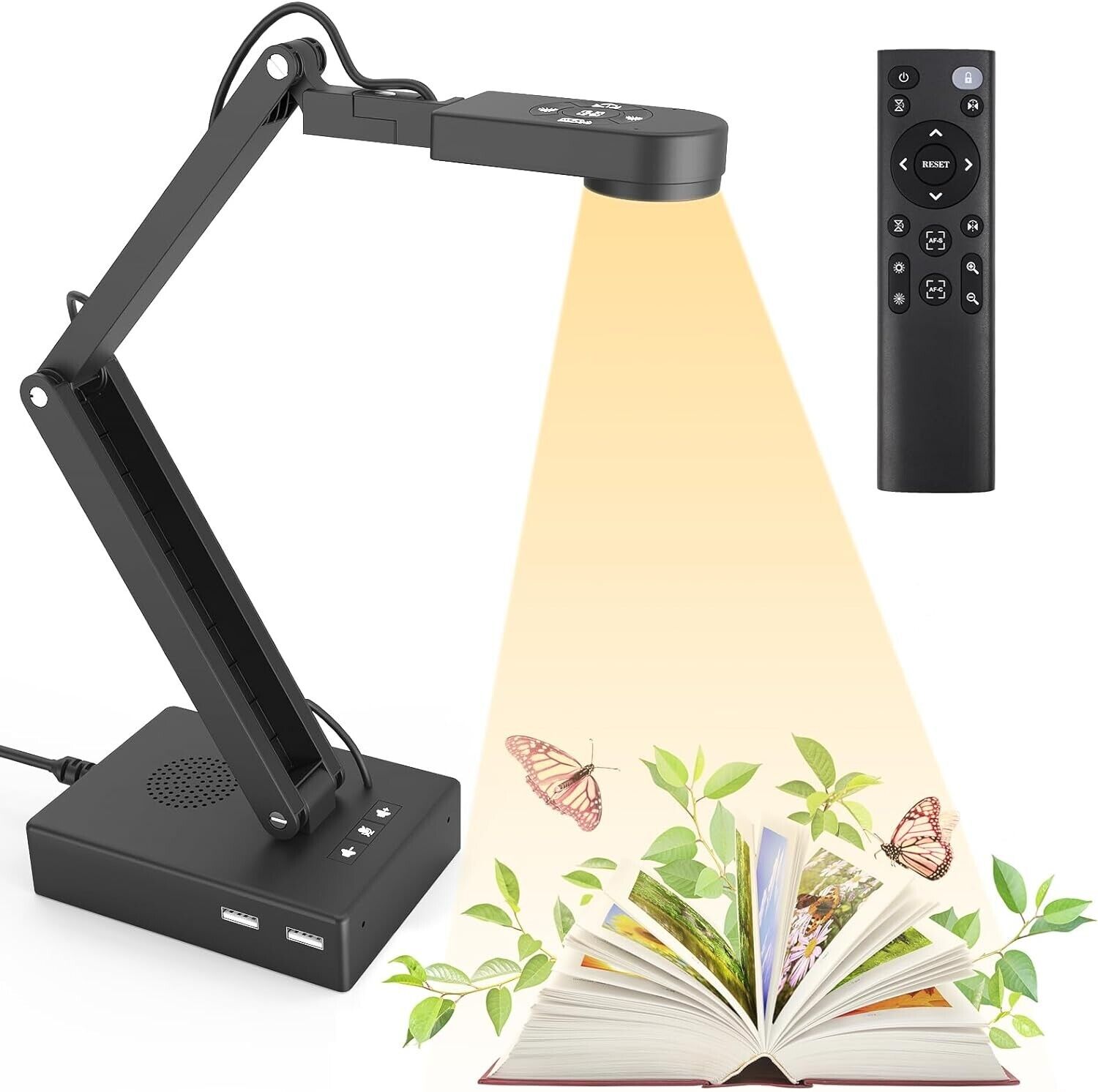 kitchbai Visualiser for Teaching, USB Document Camera with Remote 12MP & 9X Zoom