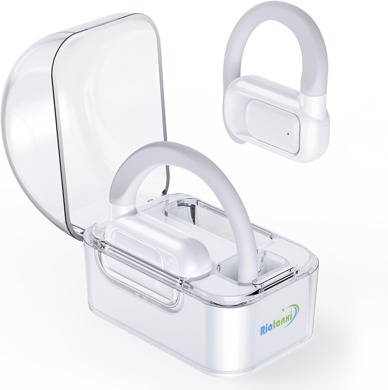 Open Ear Wireless Earphones: EP5 Air Conduction Earbuds with Ear Hooks, Crystal Clear True HiFi Sound 30H Playtime, Riatanxi