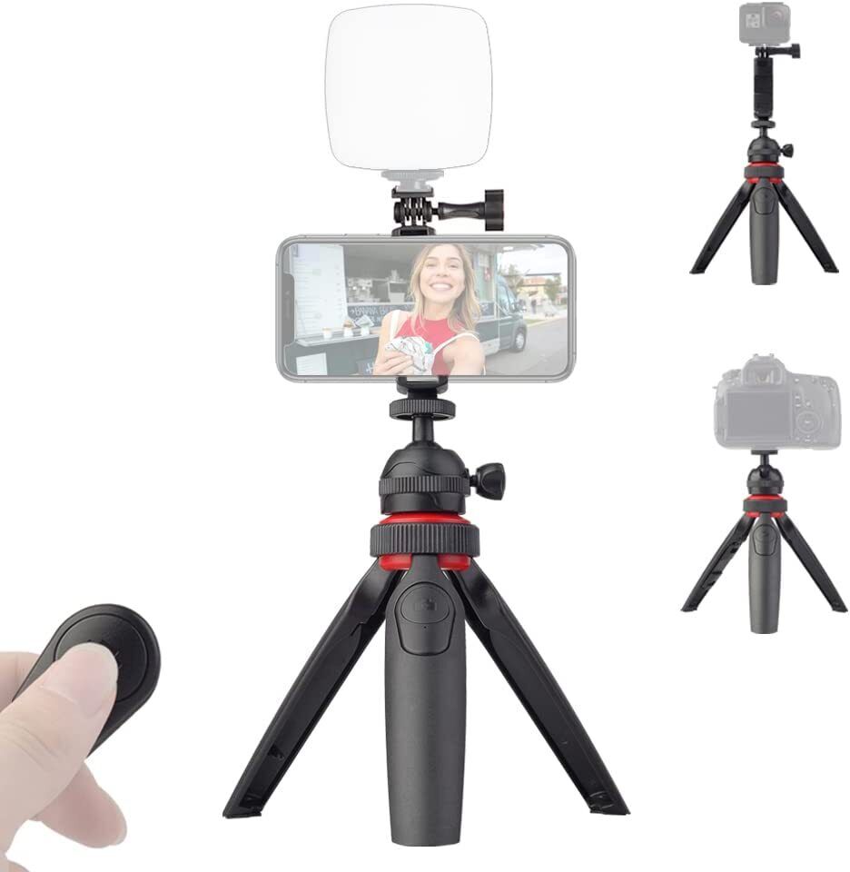 LYNCA Mini Tripod Stand, Flexible Tripod with Remote and Universal Phone Mount