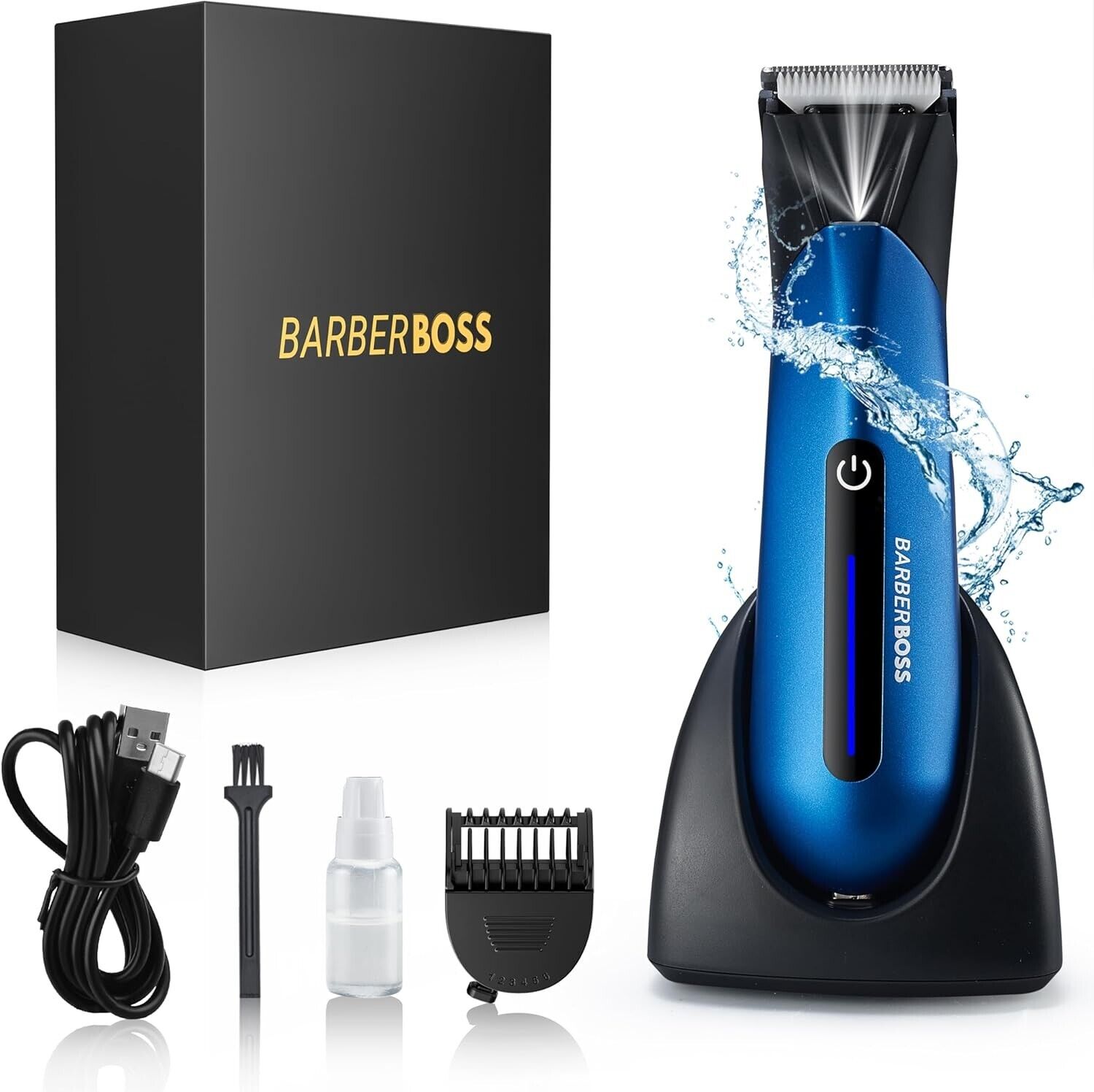 BarberBoss Body Groomer Men, Pubic Hair Trimmer for Men, Mens Ball Shaver