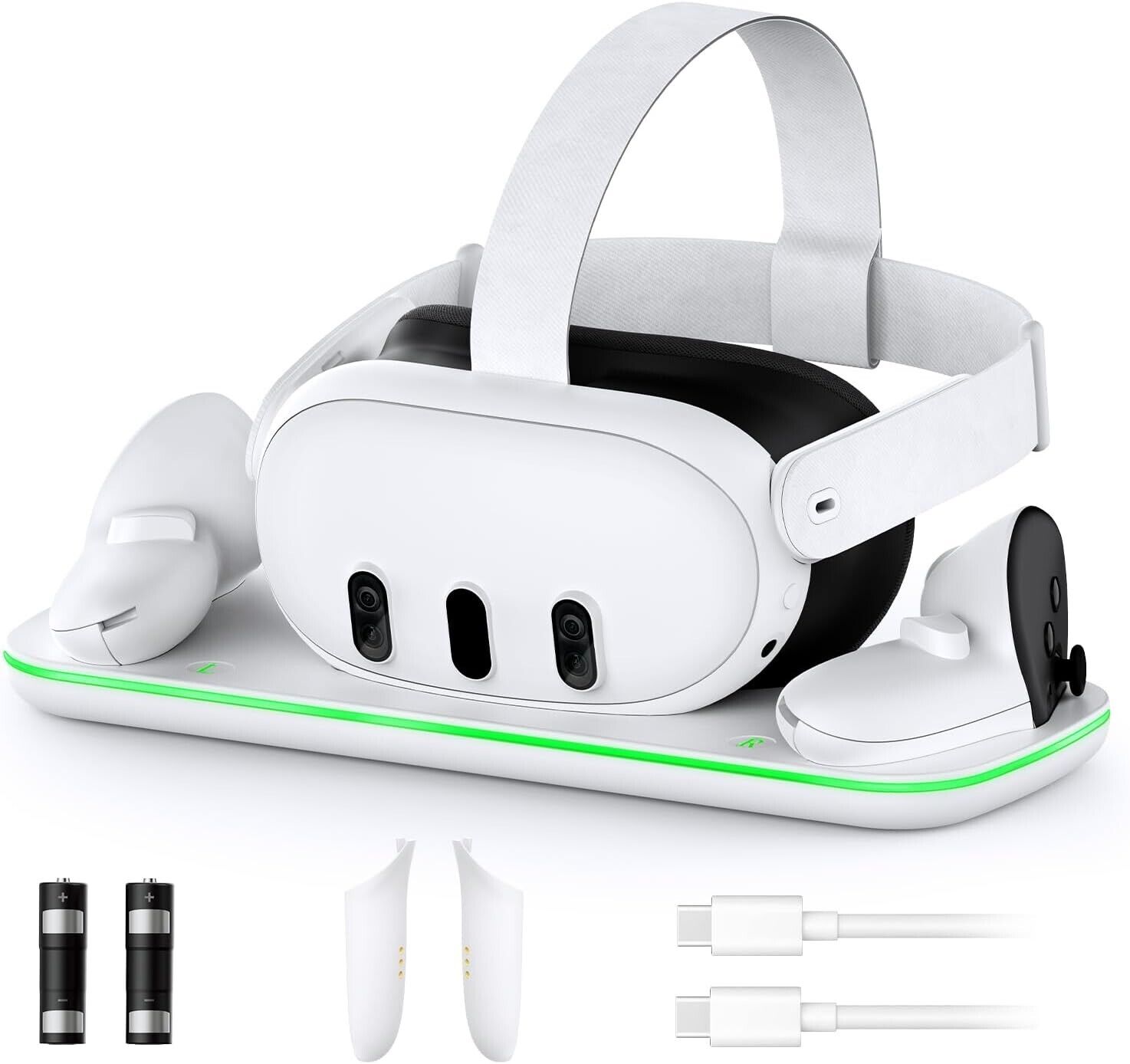 NexiGo Charging Dock for Meta Quest 3, VR Charging Station with LED Light