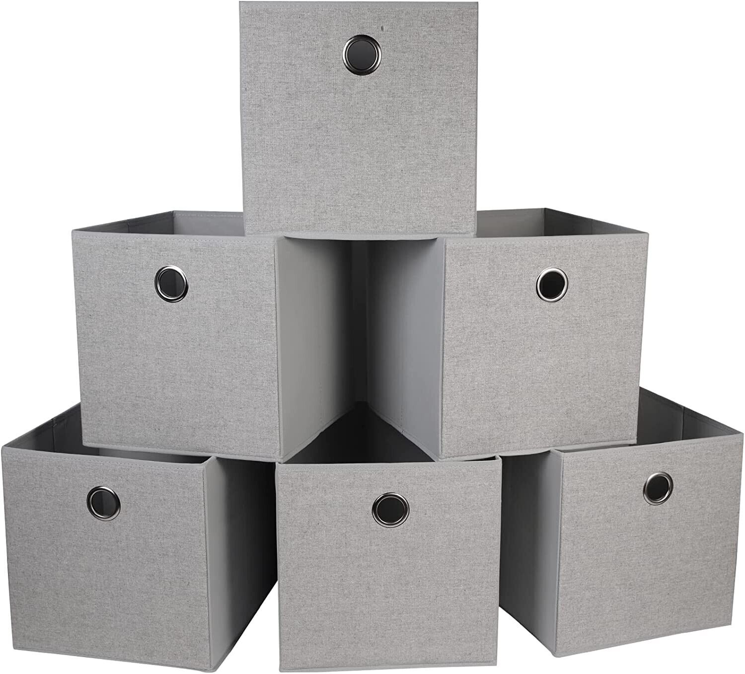 JAKAGO Foldable Storage Boxes Set of 6,Large Cloth Drawer Organizer Fabric