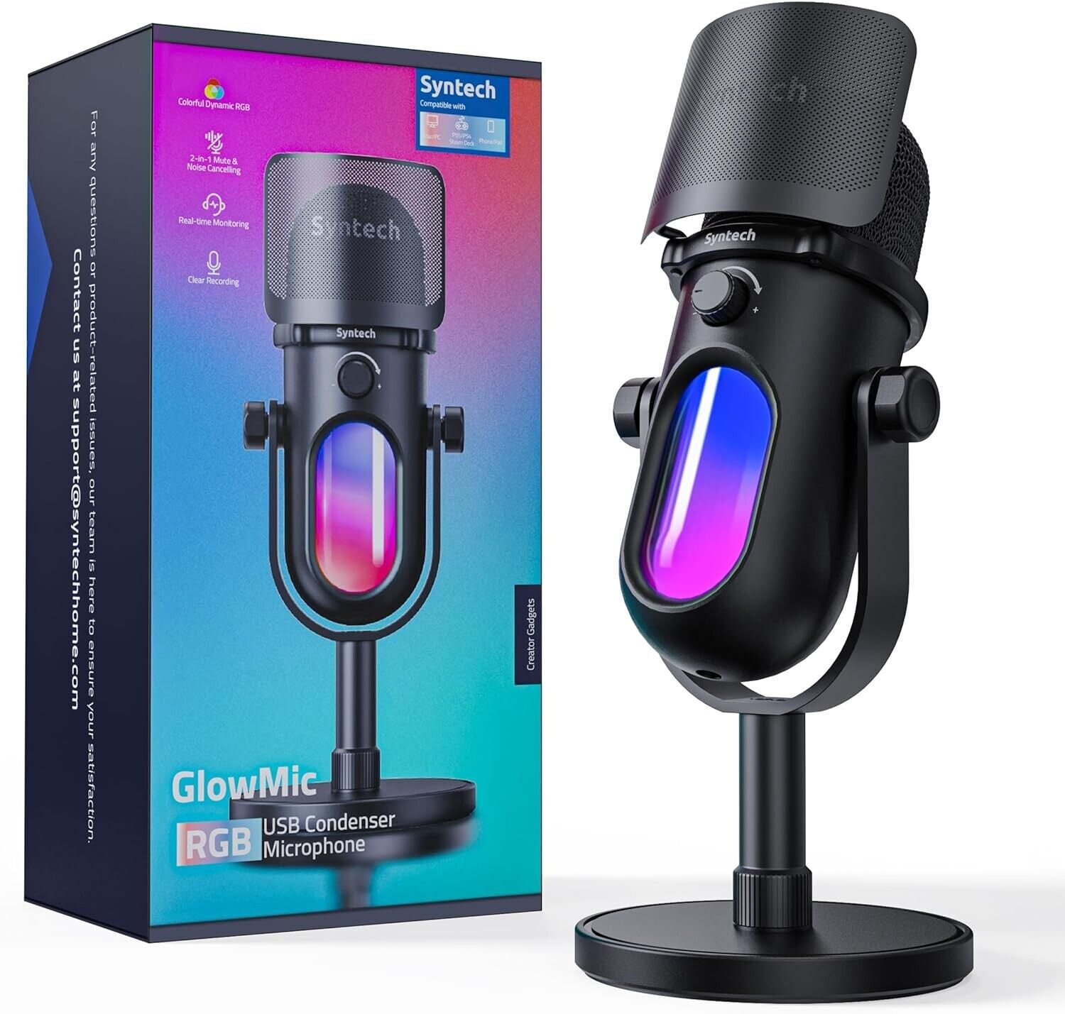 Syntech Gaming Microphone for PC, USB Mic for Streaming, Podcast, Recording