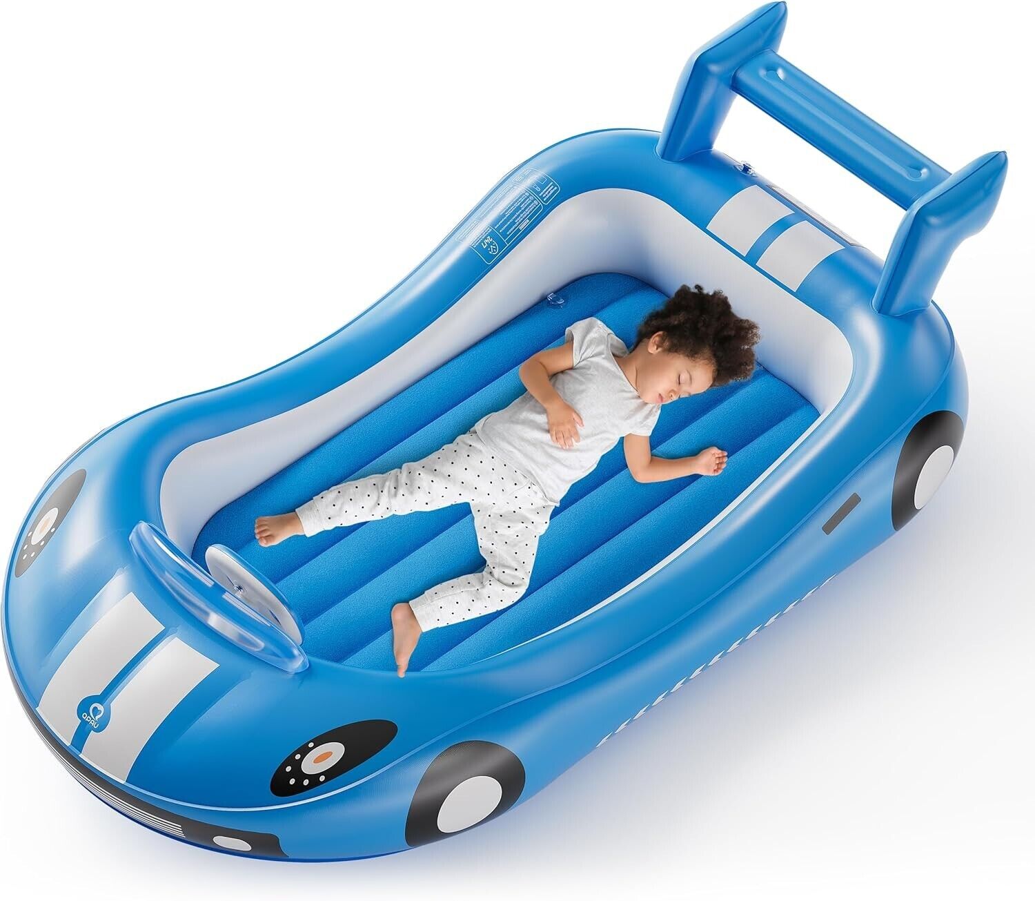 QPAU Inflatable Kids Bed, Blow Up Toddler Bed Travel with Sides, Portable