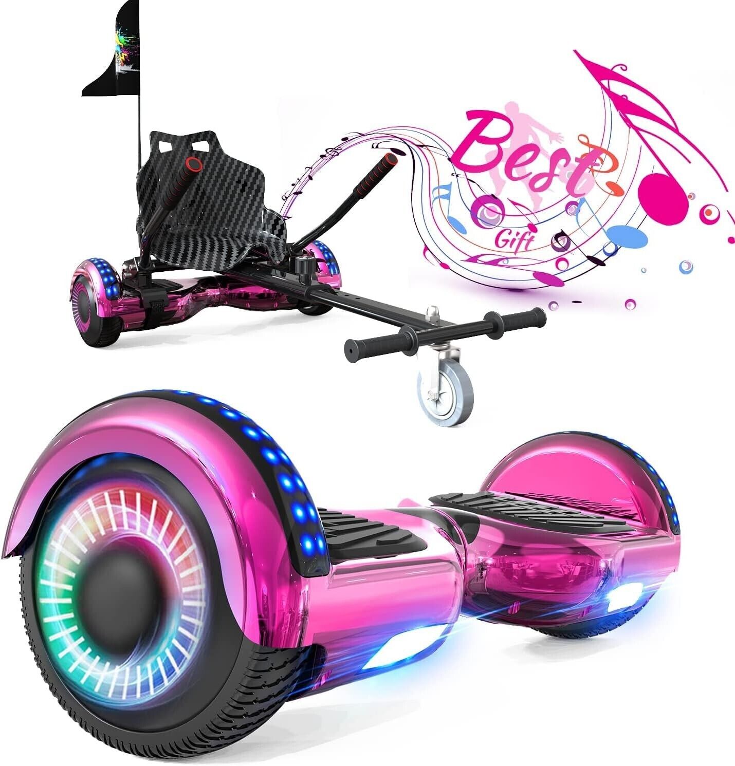 Hoverboards and Go Kart Bundle, Self-Balancing Hoverboard with Bluetooth