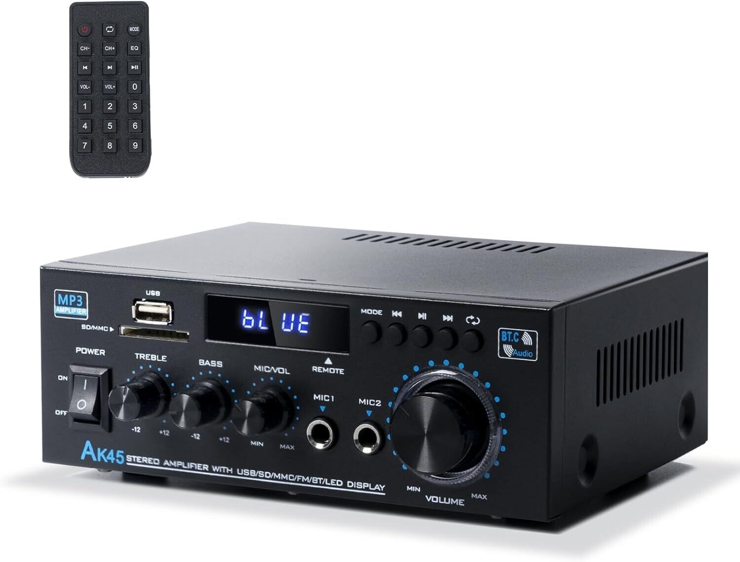 Stereo Receiver & Amplifier Home Audio Bluetooth 5.0 Amp, 300Wx2, 2 Channel