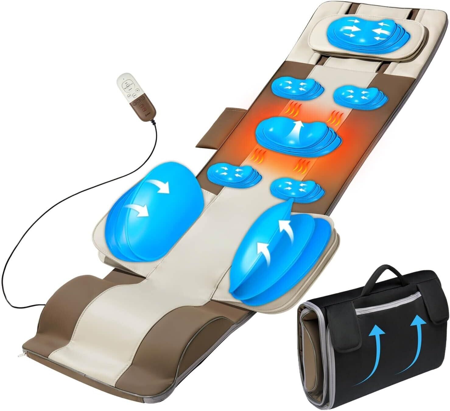 Full Body Massage Mat with Airbags Stretching & Heating, 3D Lumbar Traction