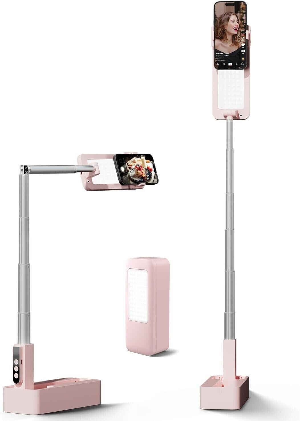 Viozon Extendable Selfie Stand 360\u00b0 Rotation with Phone Holder, Rechargeable
