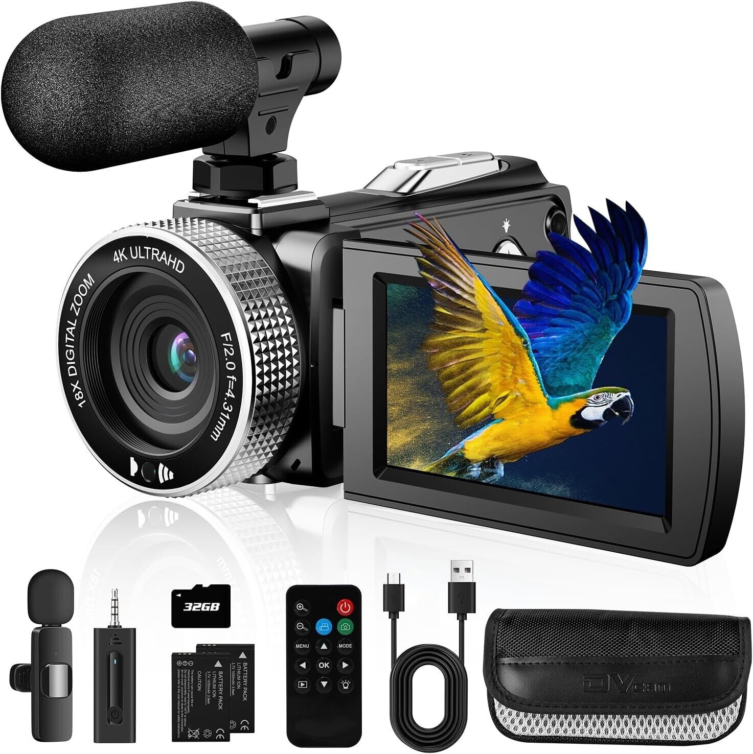 Vmotal 4K video camera, 48MP Photo\/ 4K 60FPS Video Recorder, digital camcorder