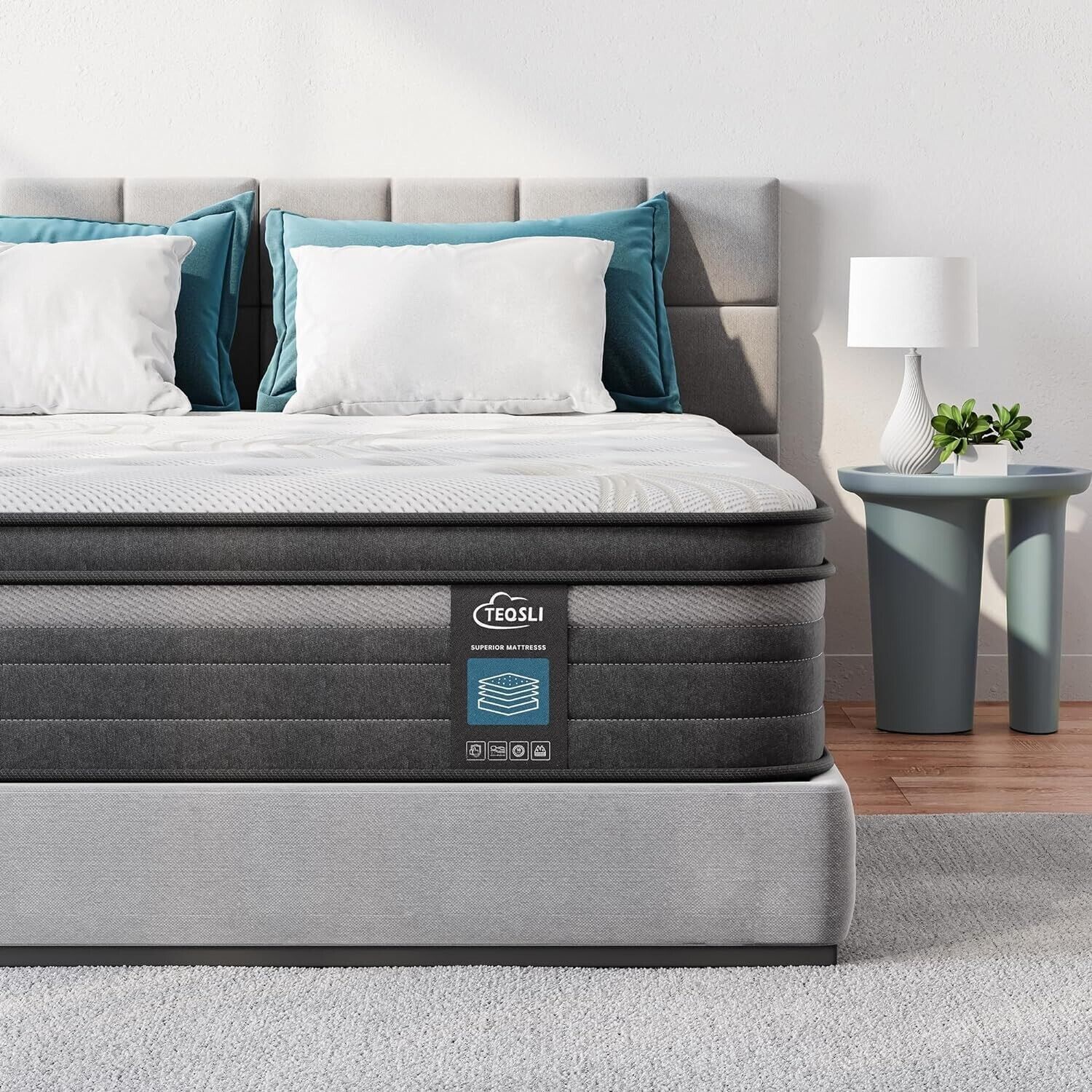 Sprung Single Mattress 3FT TeQsli Gel Individually Pocket