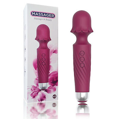 External Vibrator Wand Sex Toy, Rechargeable, Massager with Flexible Head and 20 Vibration Modes