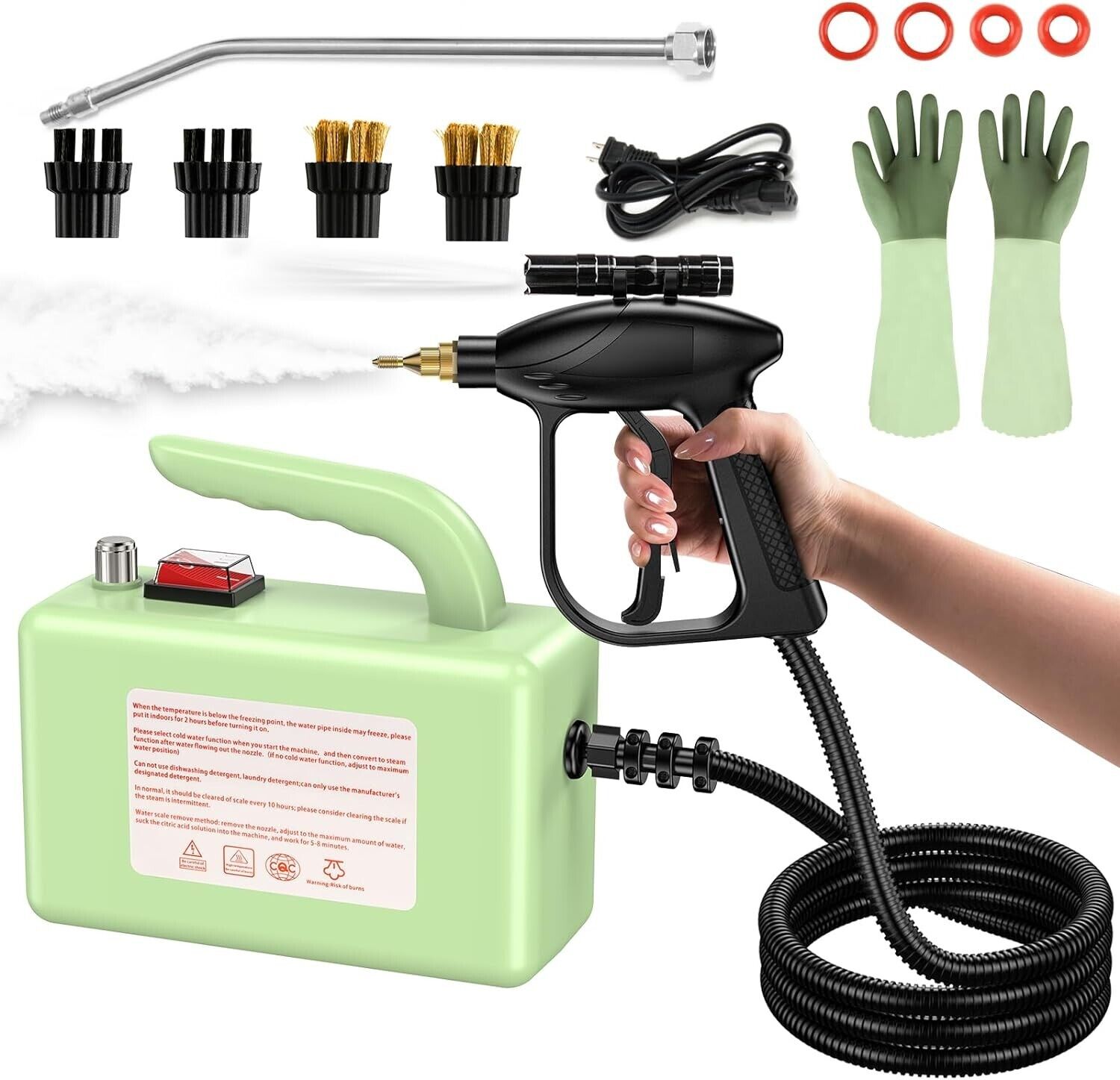 Handheld Steam Cleaner with LED Light, 2600W High Pressure Steam Cleaner