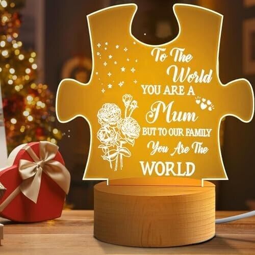 Mum Puzzle Piece Gift , Acrylic Engraved light, Mother's Day present for Mum, Mom, Mother