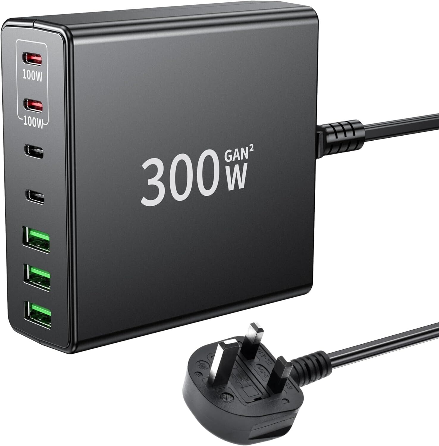 USB C Fast Charger Block: 300W GaN Charger 7 Port PD Charging Station Hub Brick
