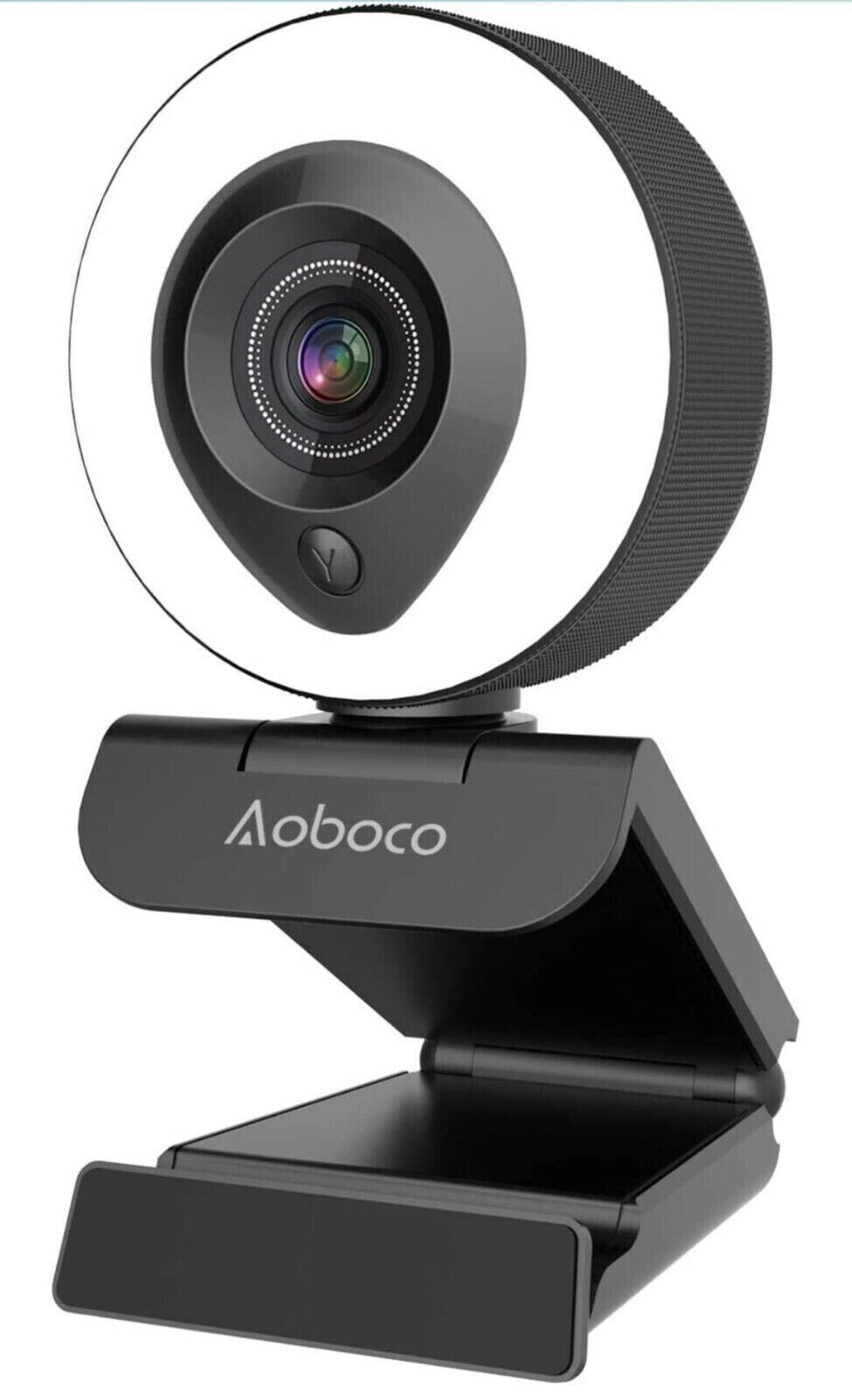 1080P Webcam with Microphone for PC, AOBOCO HD Streaming Webcam with 3-Level Adj