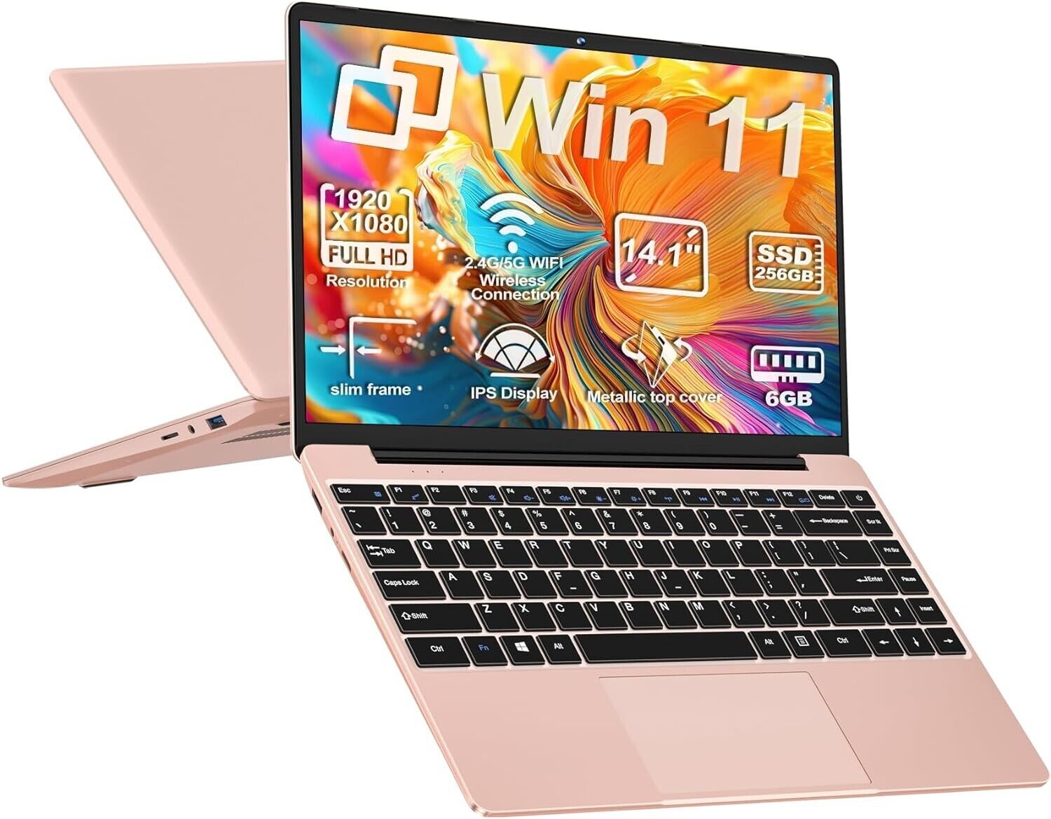 Laptop Win 11 Computers 14\" 6GB 256GB SSD Traditional Laptop 1920x1080
