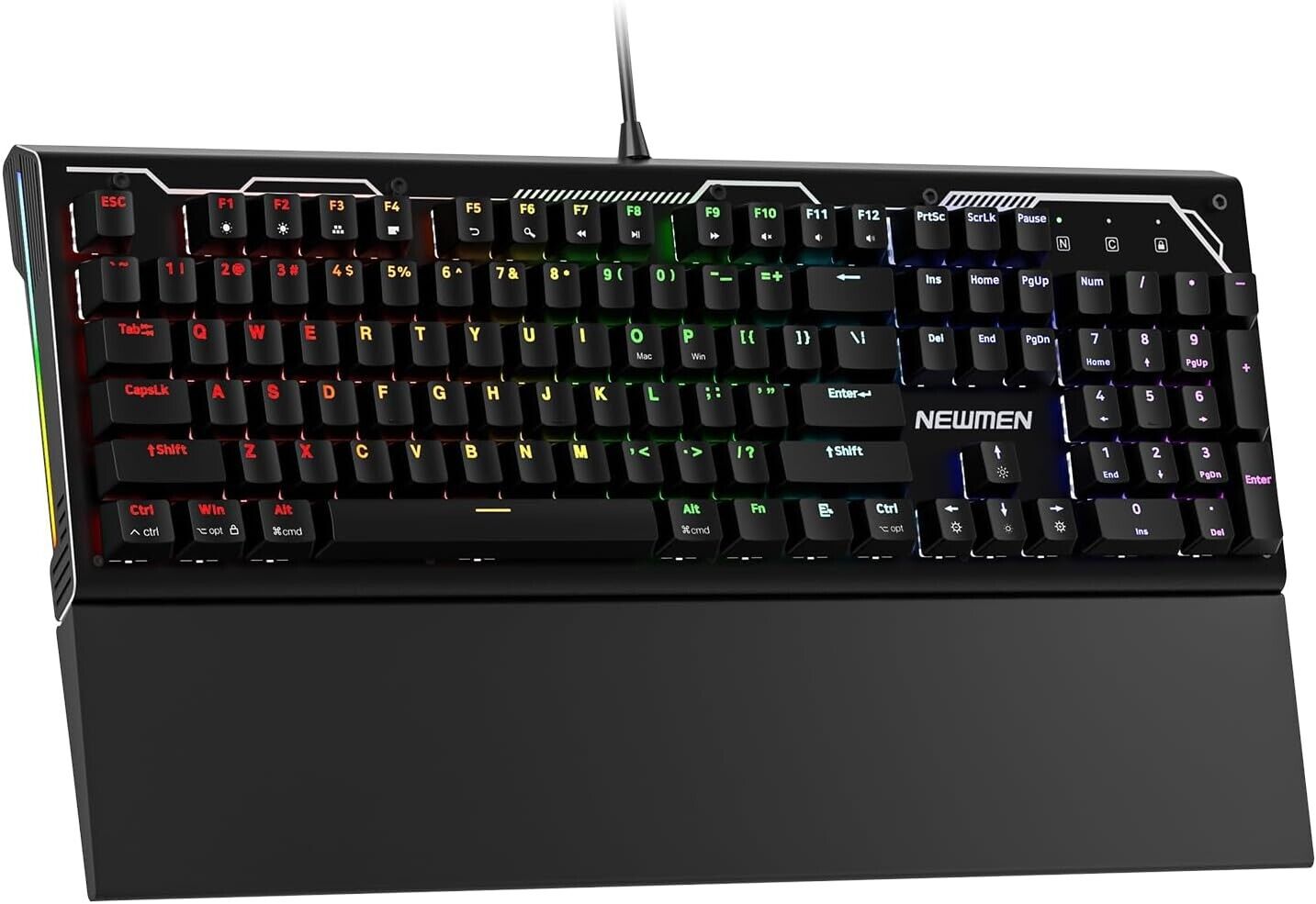 Newmen GM101 Mechanical Gaming Keyboard(Brown Switches),Wired RGB Backlit