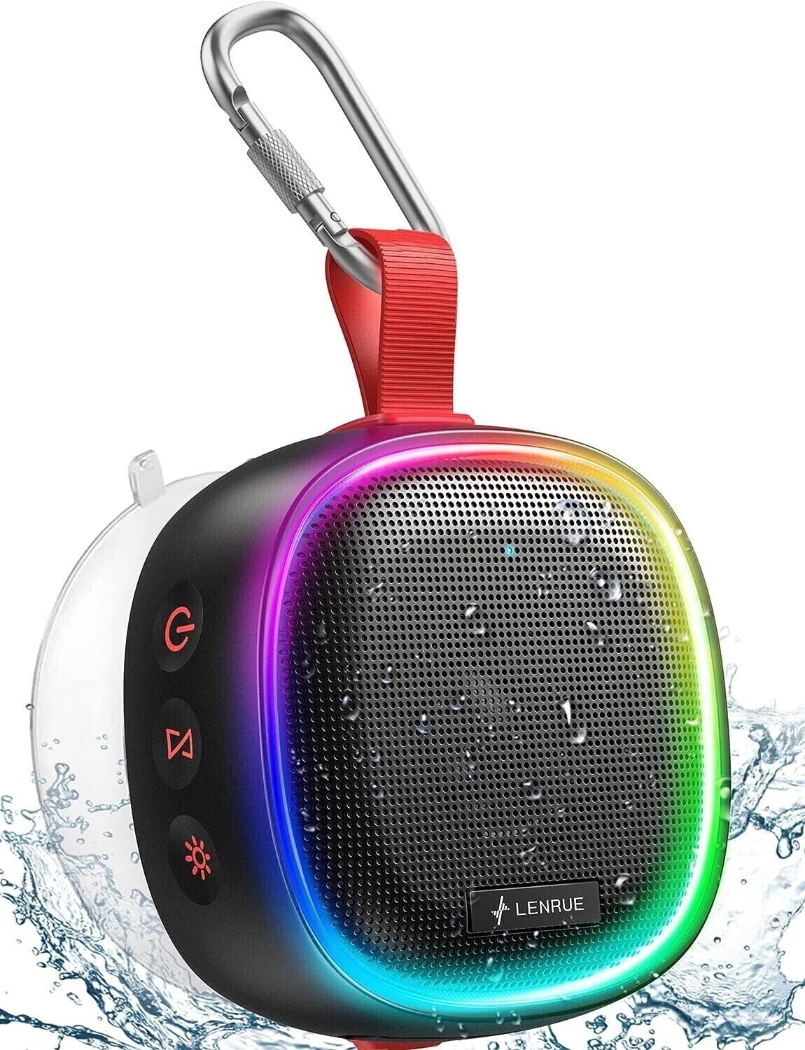 Bluetooth Speaker with RGB Light, LENRUE IPX7 Waterproof Portable Speaker