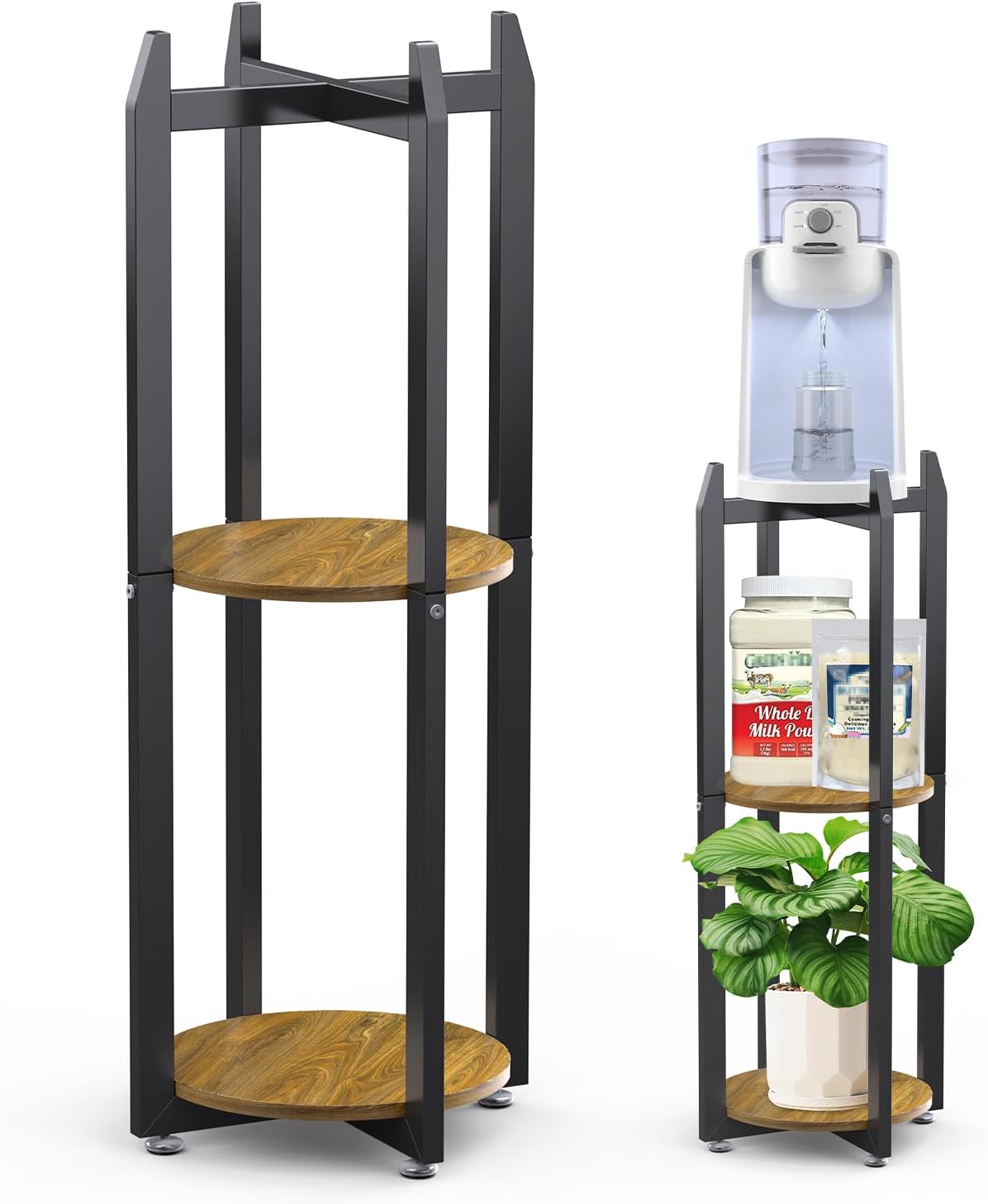 Plant Corner Display Floor Stand Rack, 3 Tier Corner Shelf, suitable for water dispenser for plants