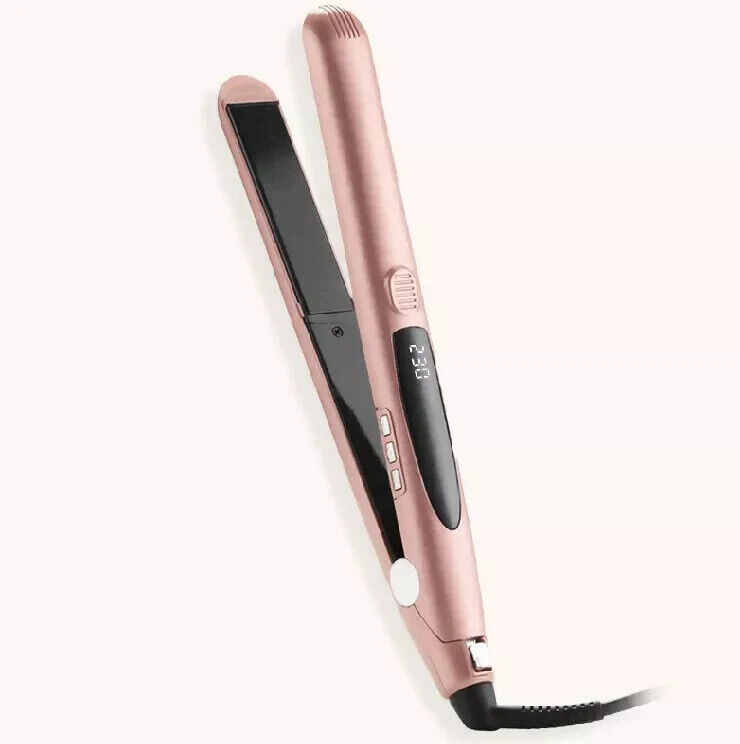 2-in-1 Hair Straightener with LCD Temperature Display, Straightener and Curling
